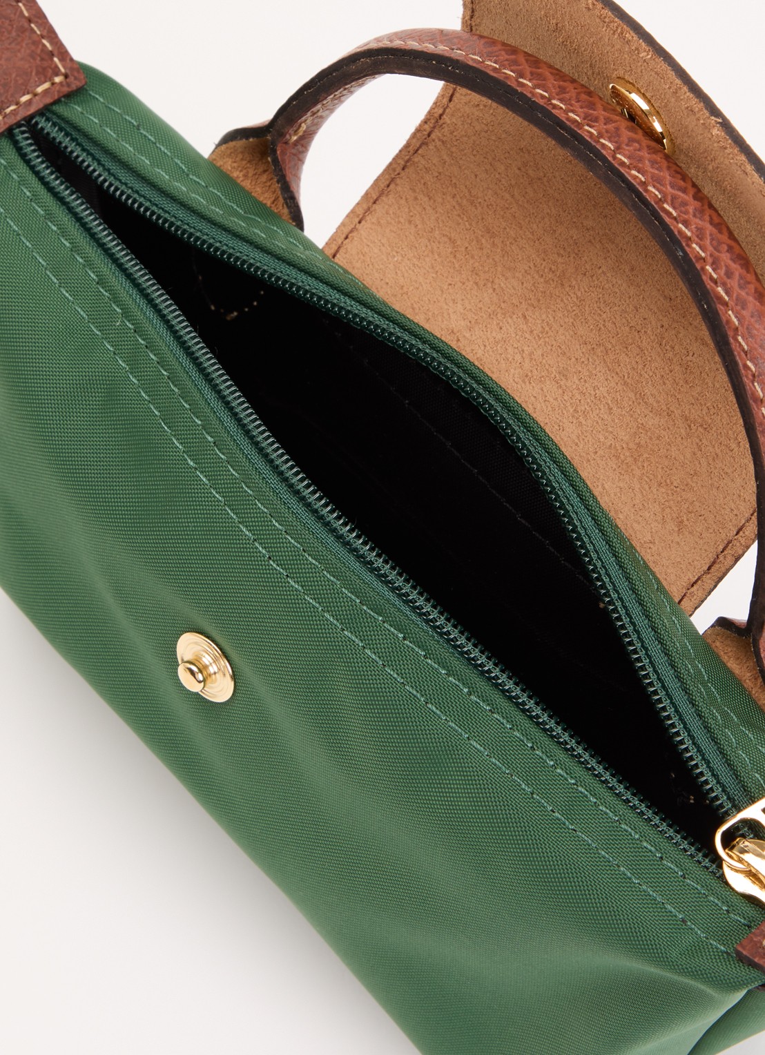 Longchamp Le Pliage handtas met leren details - detail 4 groen