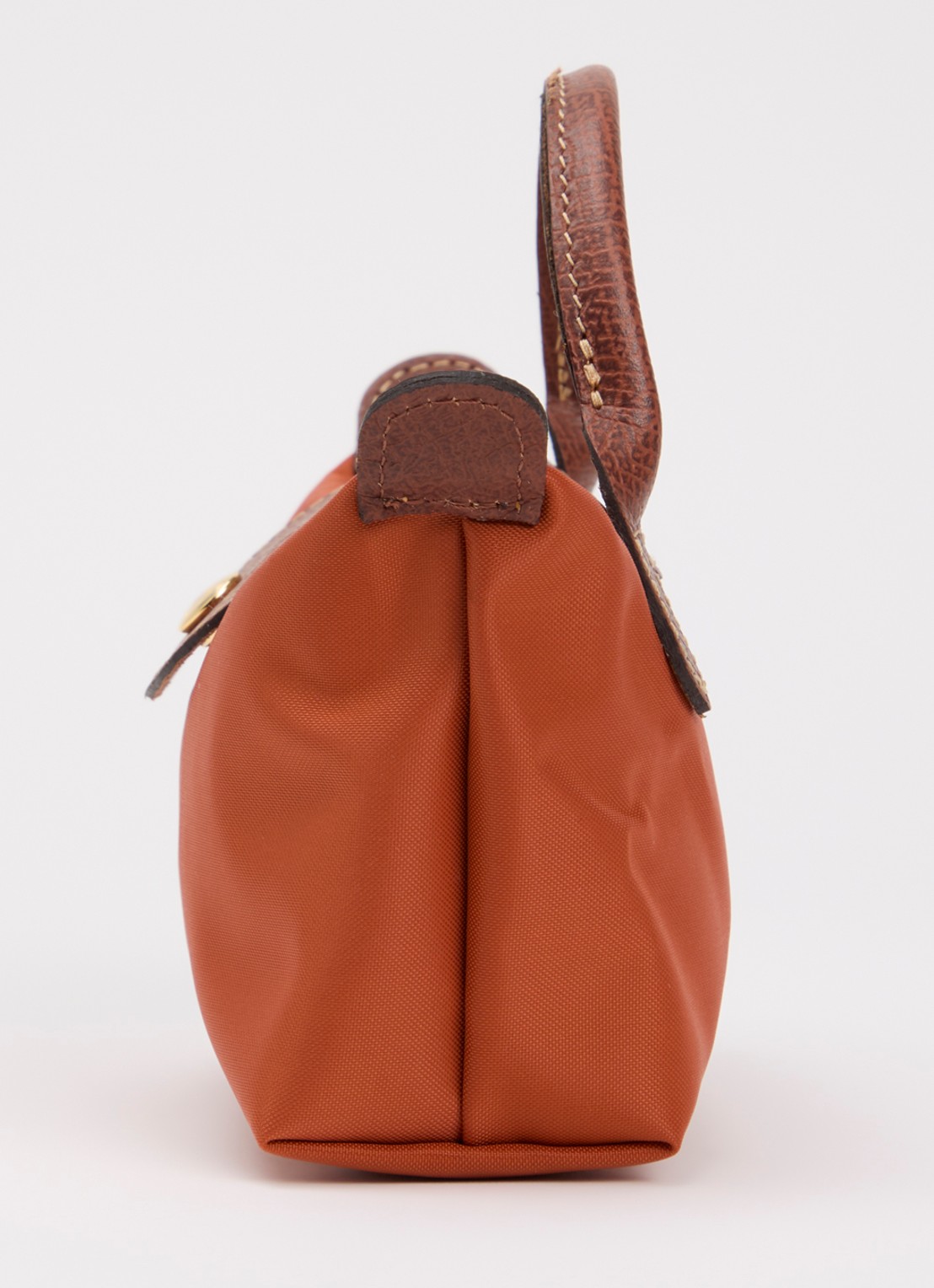 Longchamp Le Pliage handtas met leren details - detail 5 oranjebruin