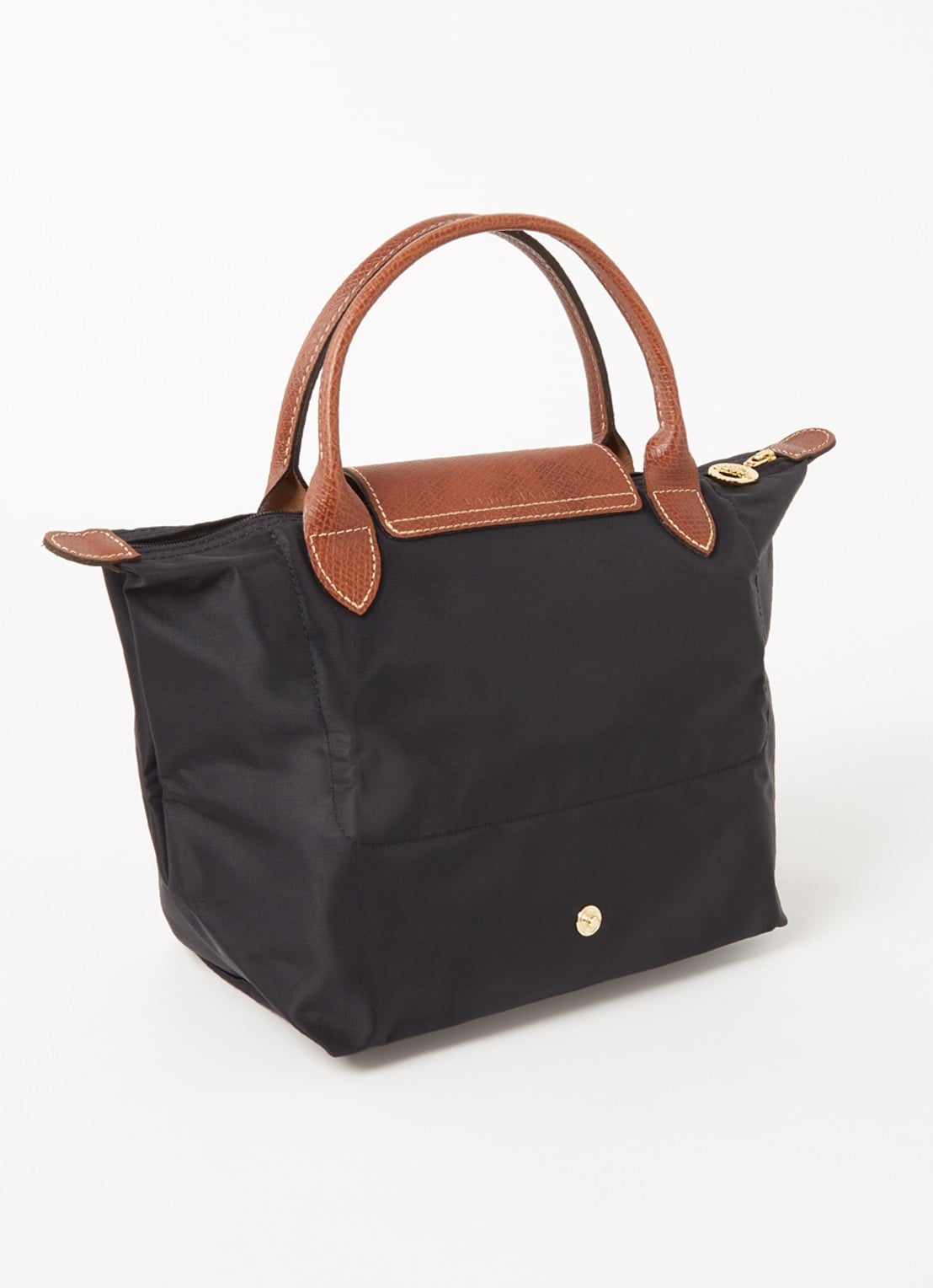Longchamp Le Pliage handtas S met leren details - achterkant zwart
