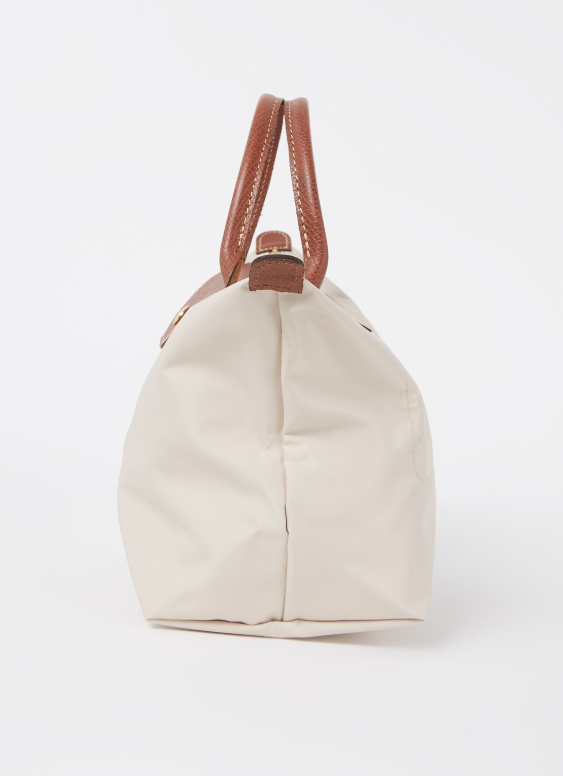 Longchamp Le Pliage handtas S met leren details - detail 2 creme