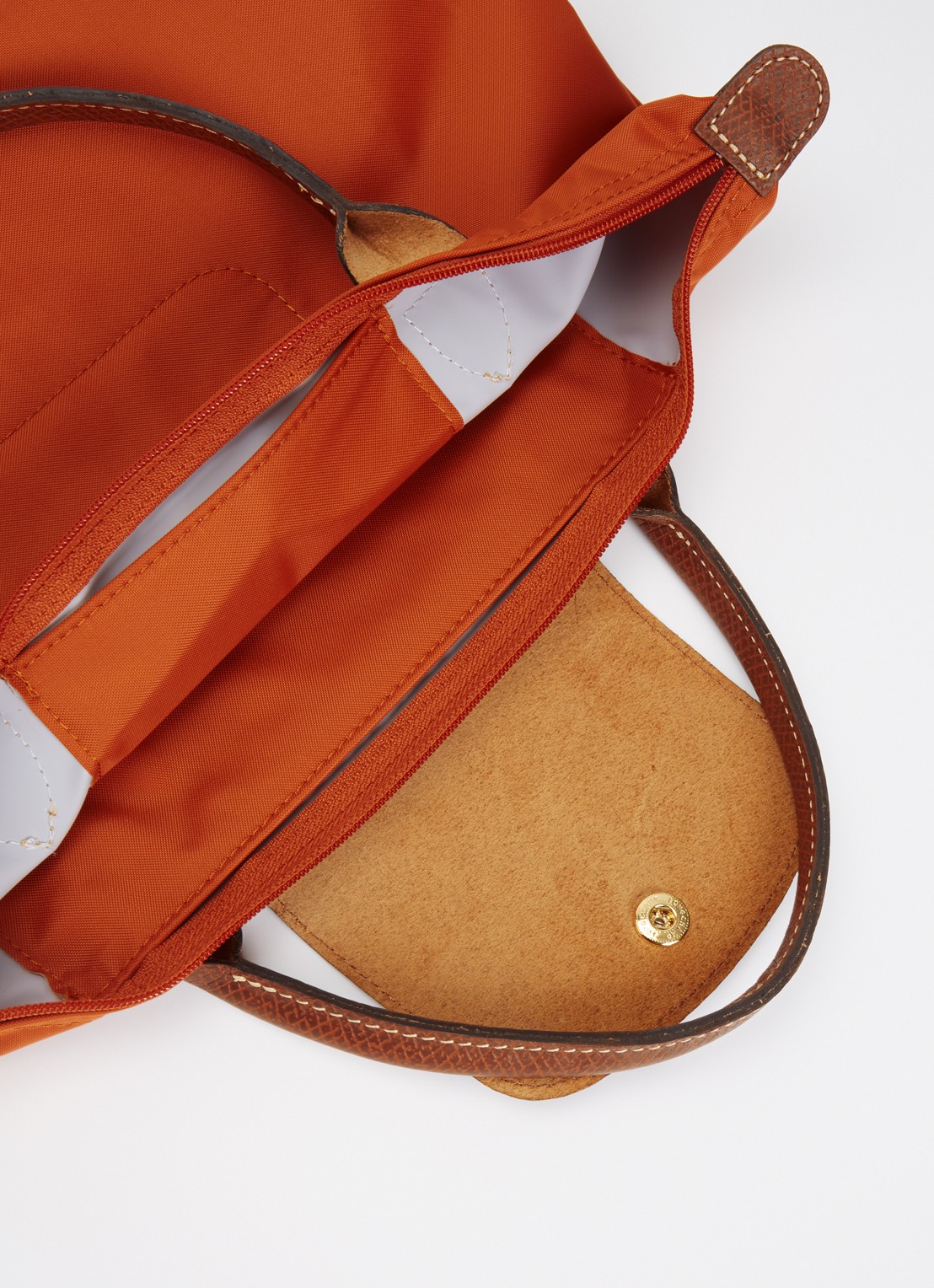 Longchamp Le Pliage handtas S met leren details - detail 2 antraciet