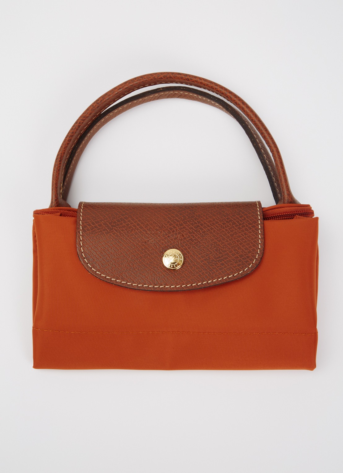 Longchamp Le Pliage handtas S met leren details - detail 4 antraciet