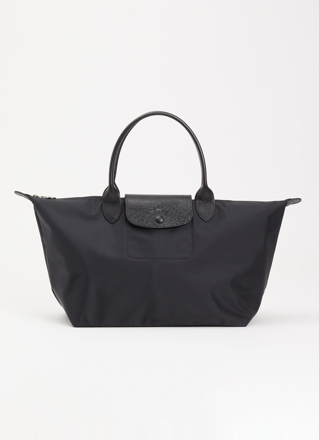 Longchamp Le Pliage One handtas L met leren details - voorkant 2 zwart