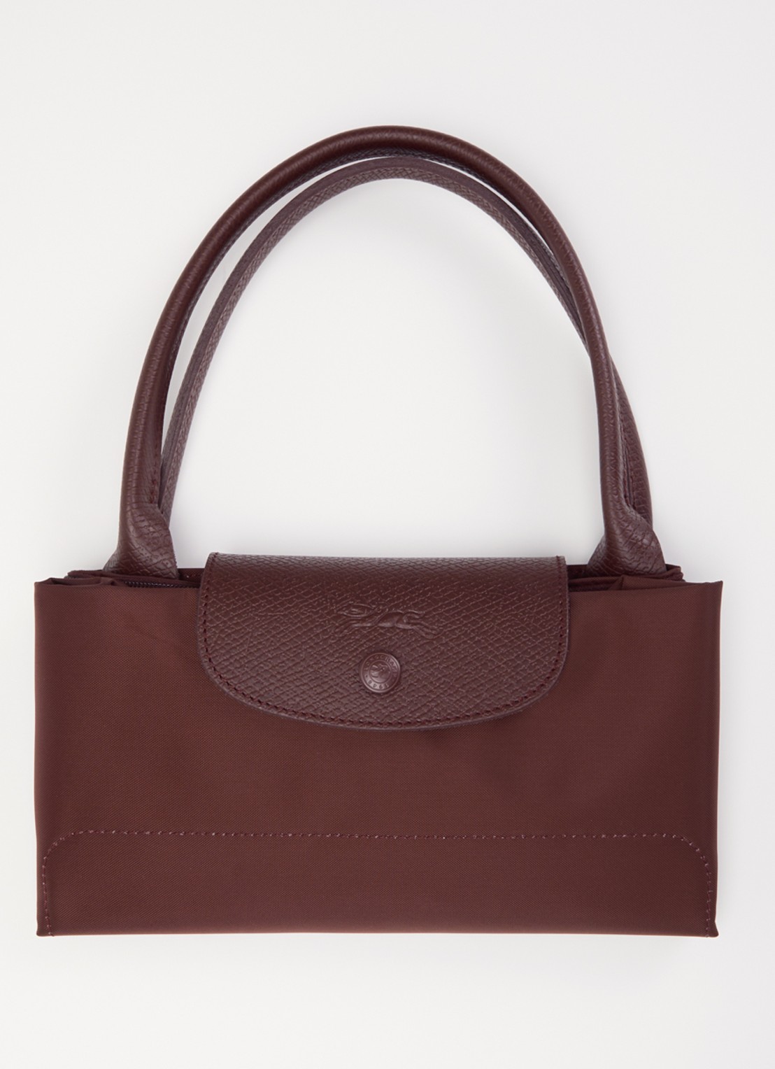 Longchamp Le Pliage One handtas L met leren details - detail 6 aubergine