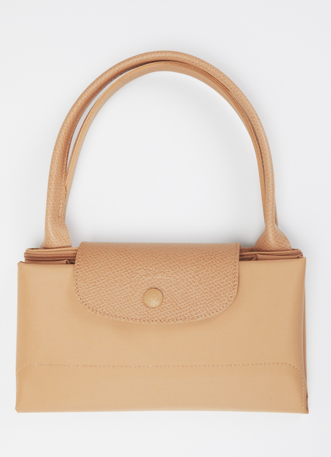 Longchamp Le Pliage One handtas L met leren details - detail 6 beige