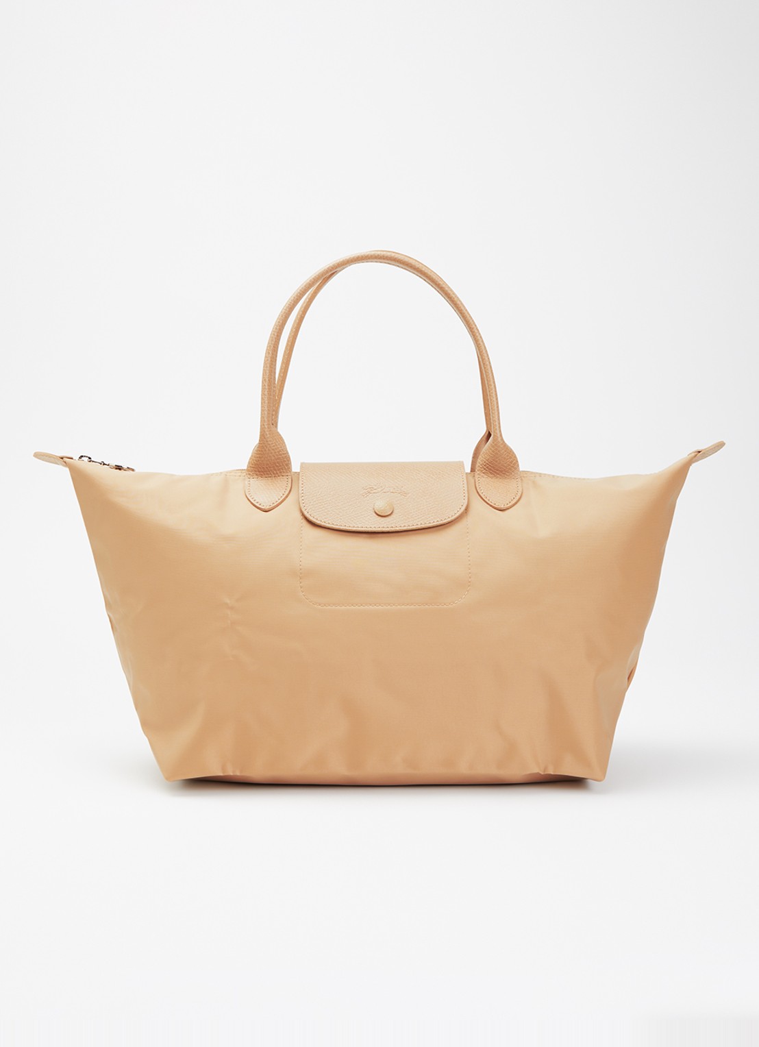 Longchamp Le Pliage One handtas L met leren details - voorkant 2 beige