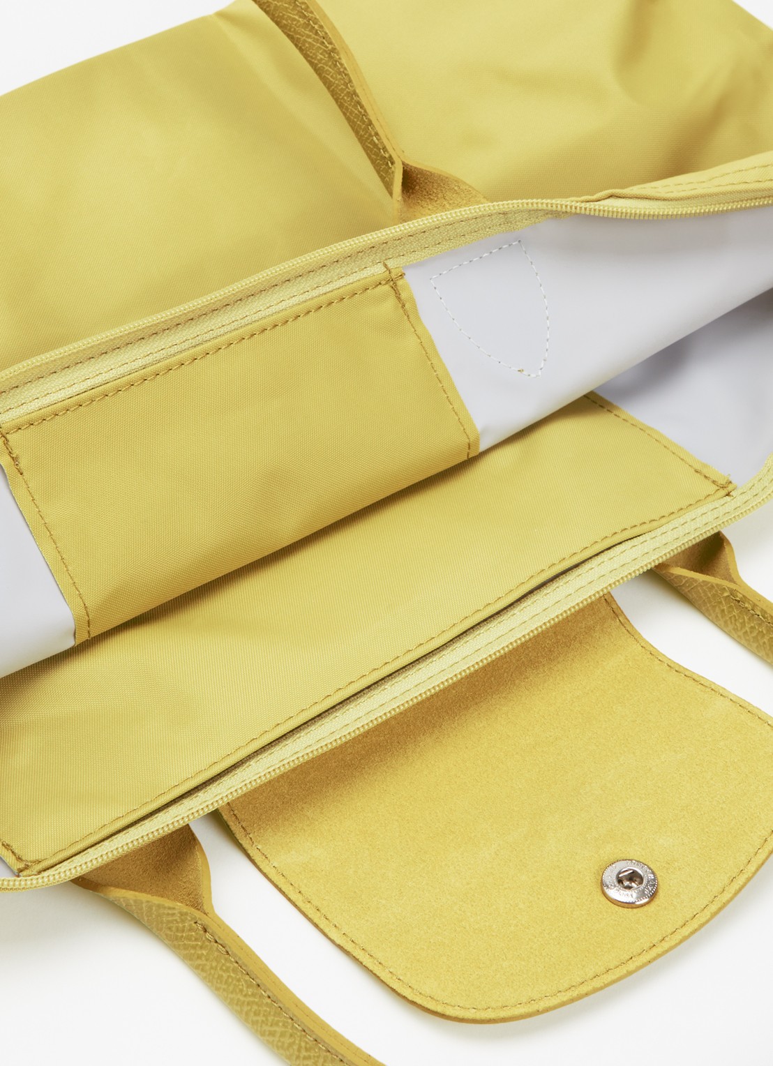 Longchamp Le Pliage One handtas L met leren details - detail 4 lindegroen
