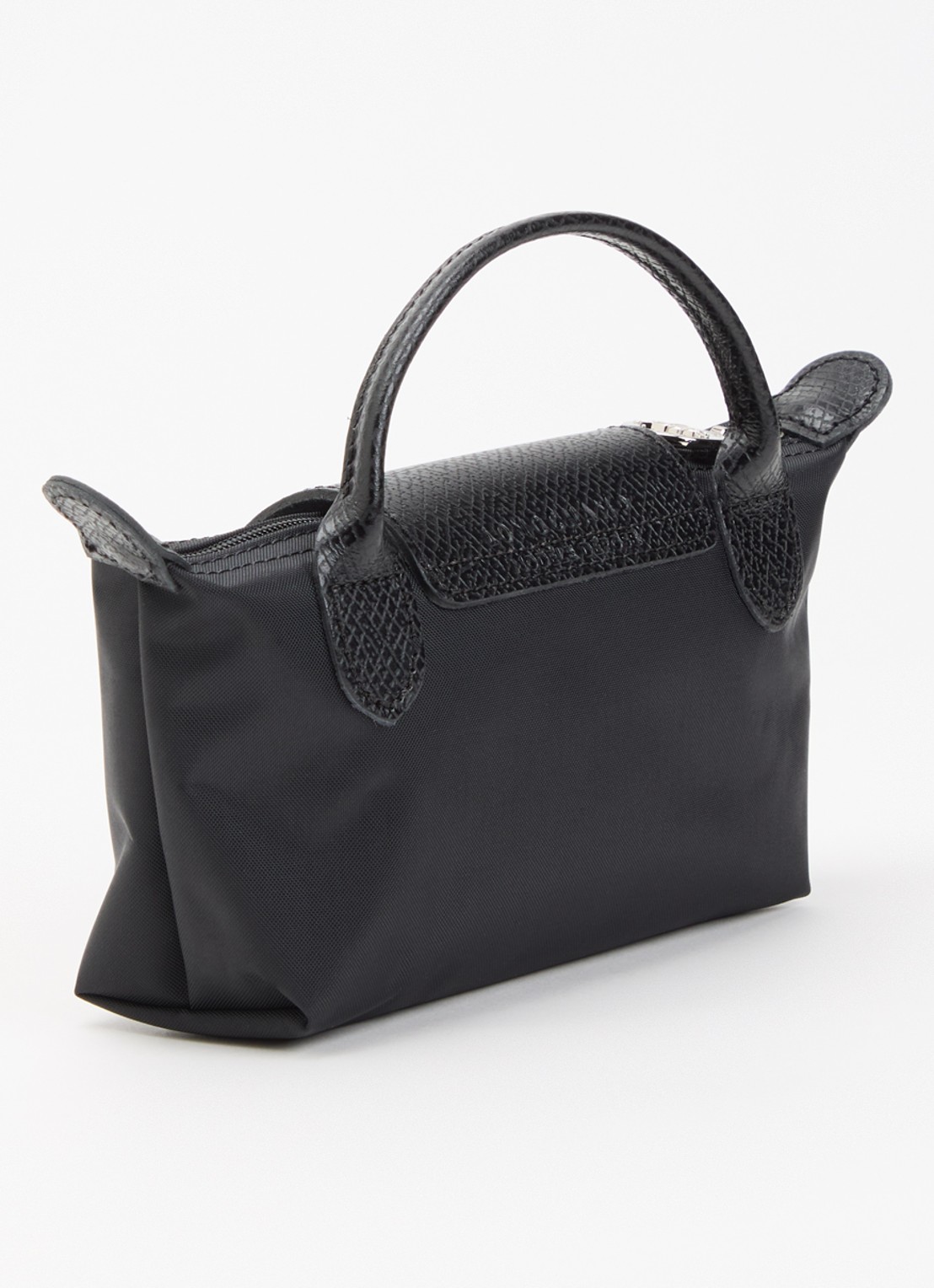 Longchamp Le Pliage One handtas met leren details - achterkant 7 zwart