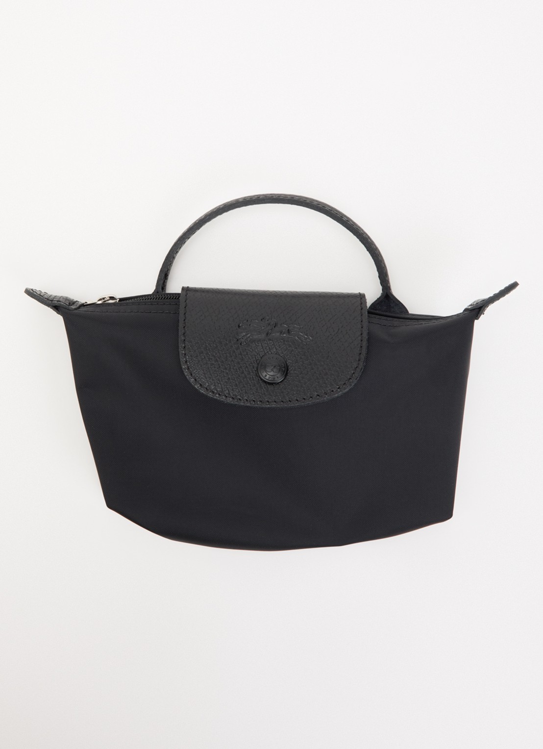 Longchamp Le Pliage One handtas met leren details - detail 3 zwart