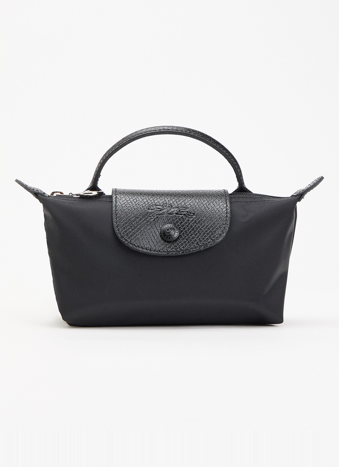 Longchamp Le Pliage One handtas met leren details - voorkant 5 zwart