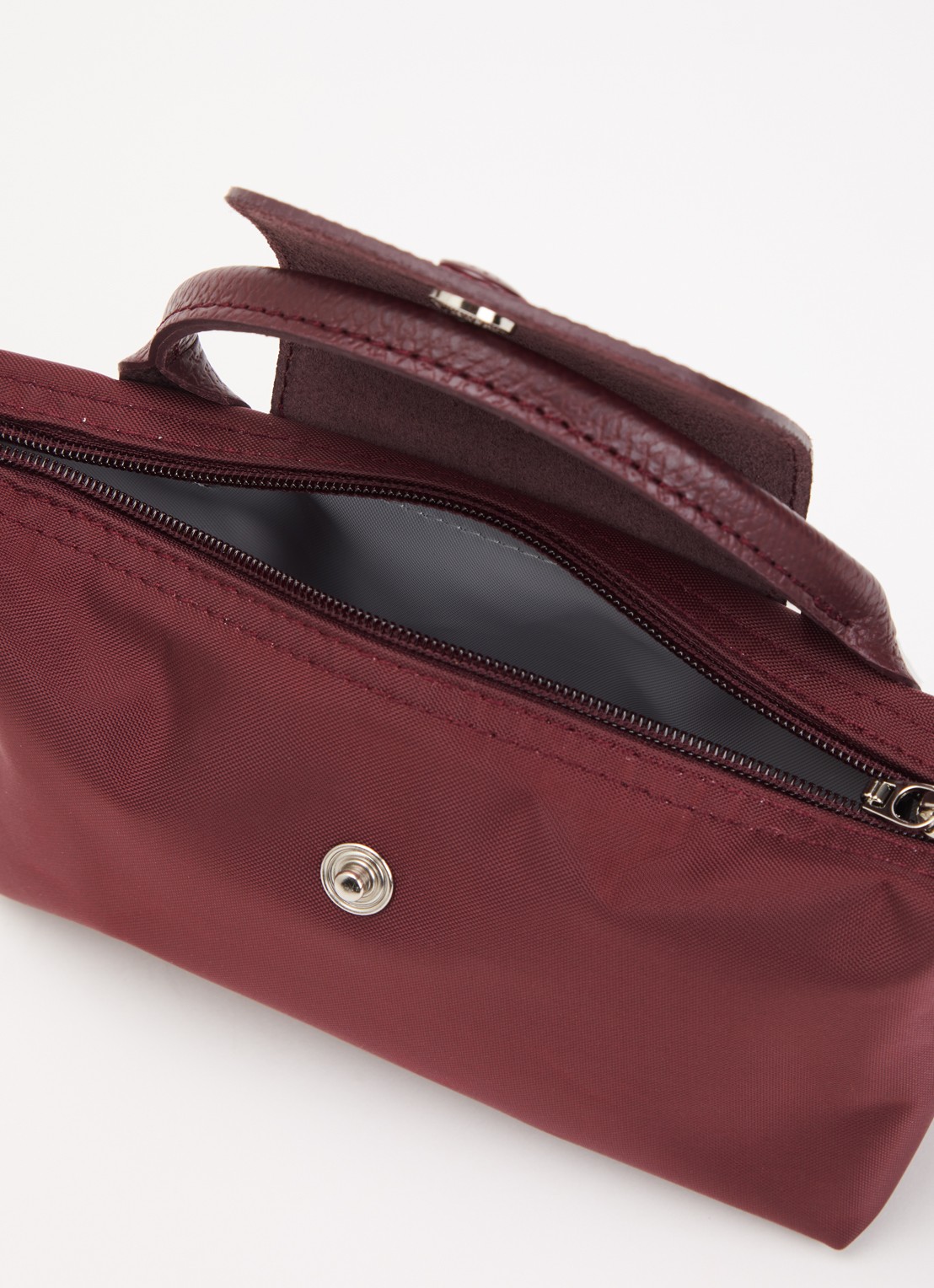 Longchamp Le Pliage One handtas met leren details - detail 2 bordeauxrood