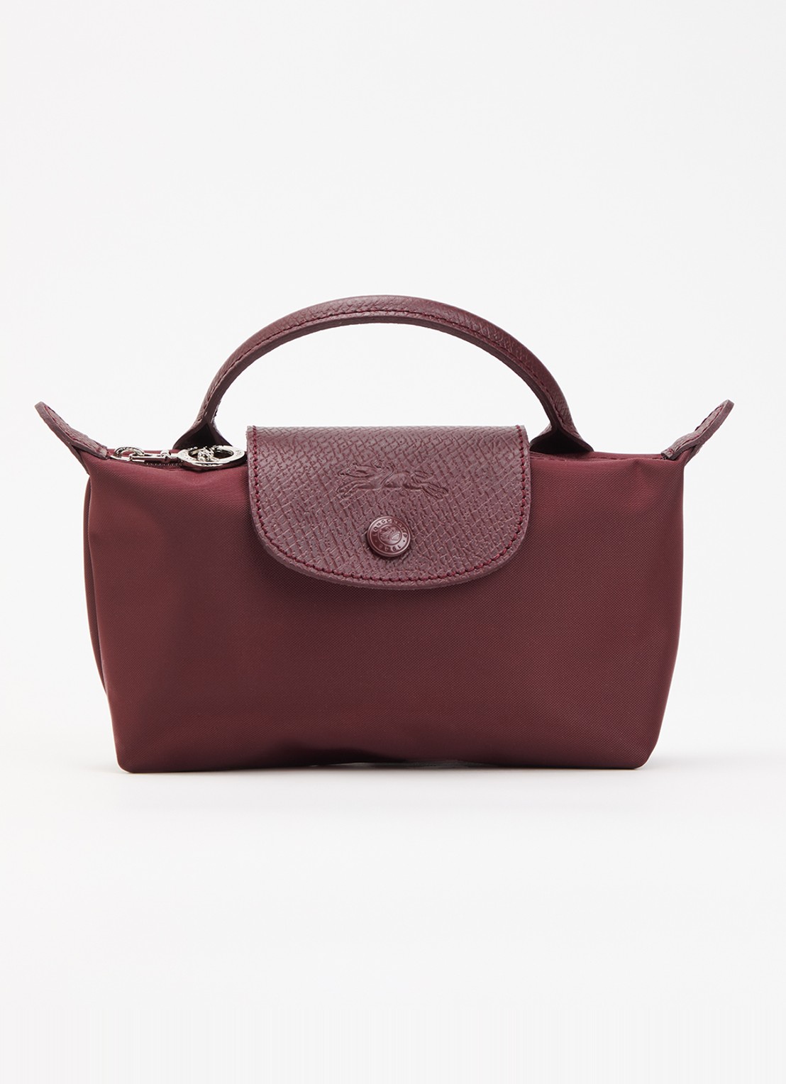 Longchamp Le Pliage One handtas met leren details - voorkant 5 bordeauxrood