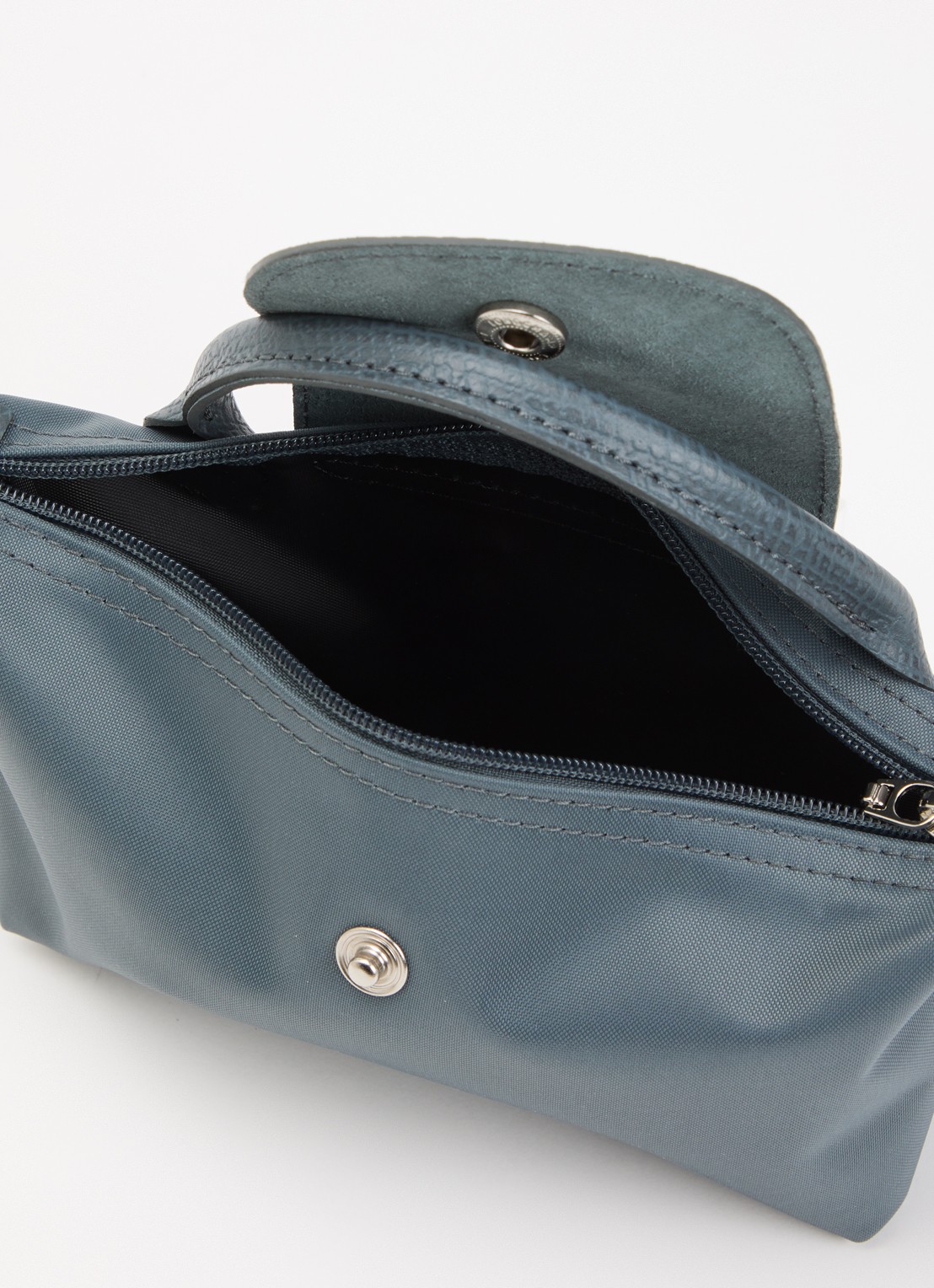 Longchamp Le Pliage One handtas met leren details - detail 4 antraciet