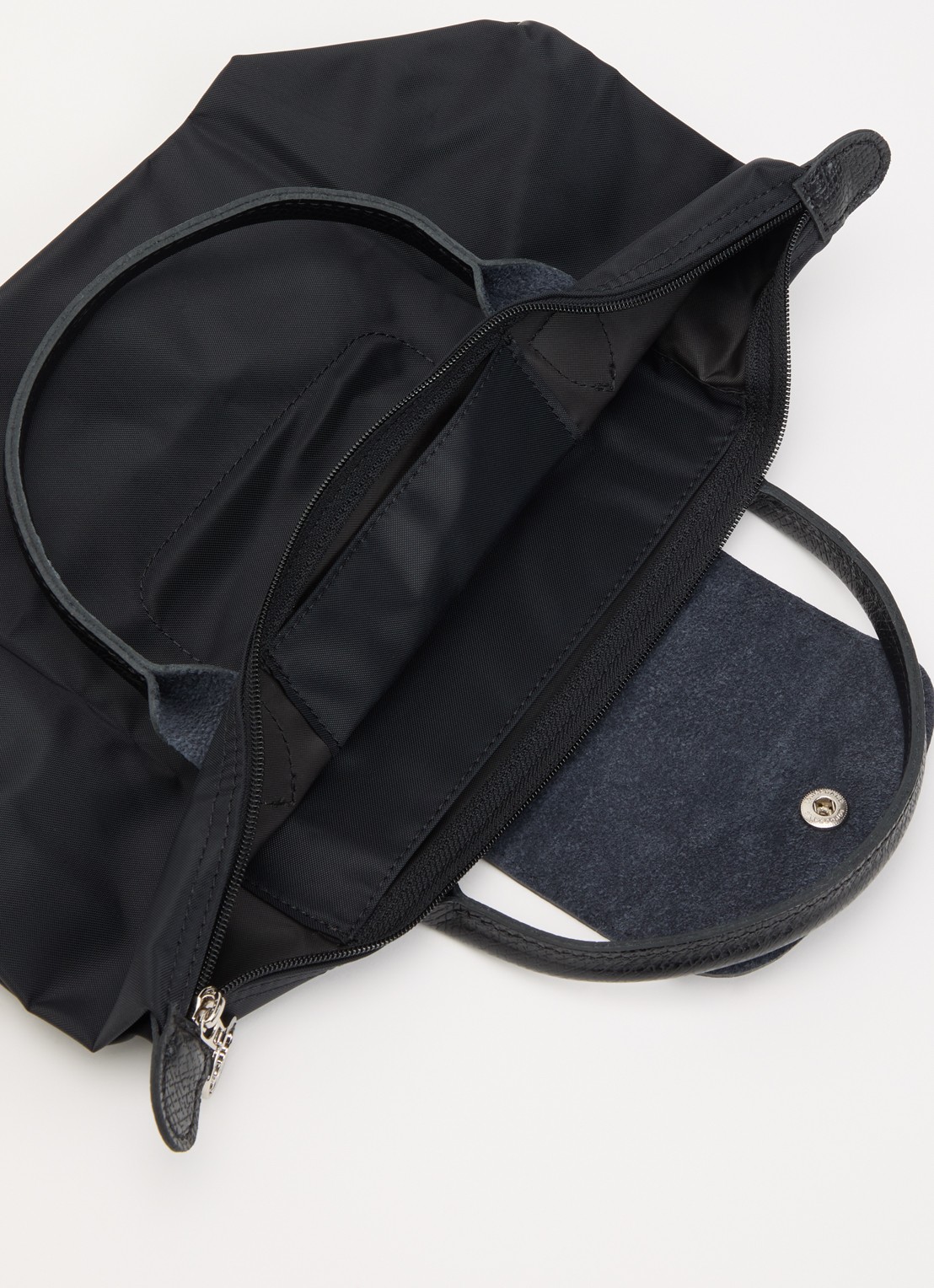 Longchamp Le Pliage One handtas S met leren details - detail 2 zwart