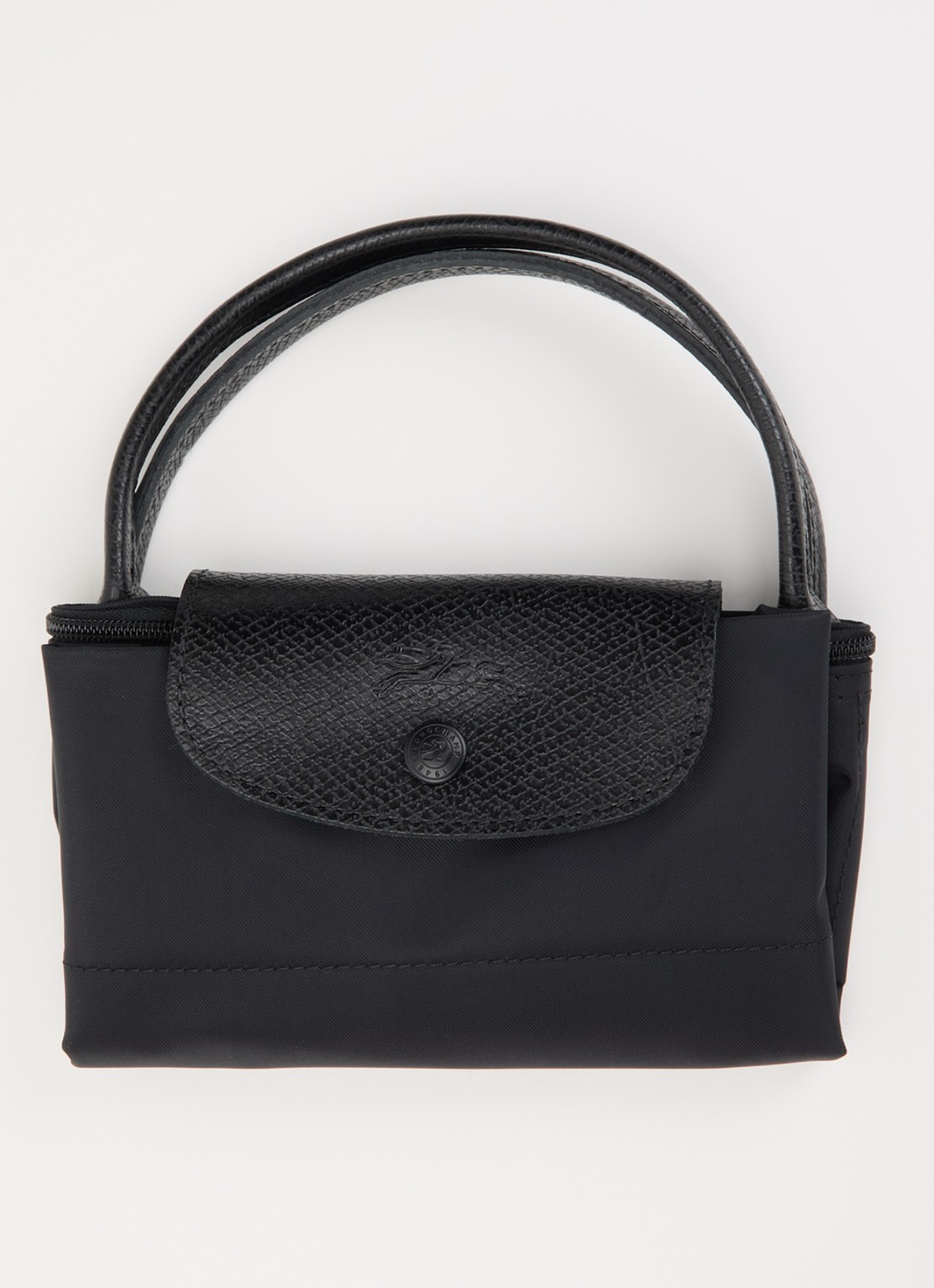 Longchamp Le Pliage One handtas S met leren details - detail 4 zwart