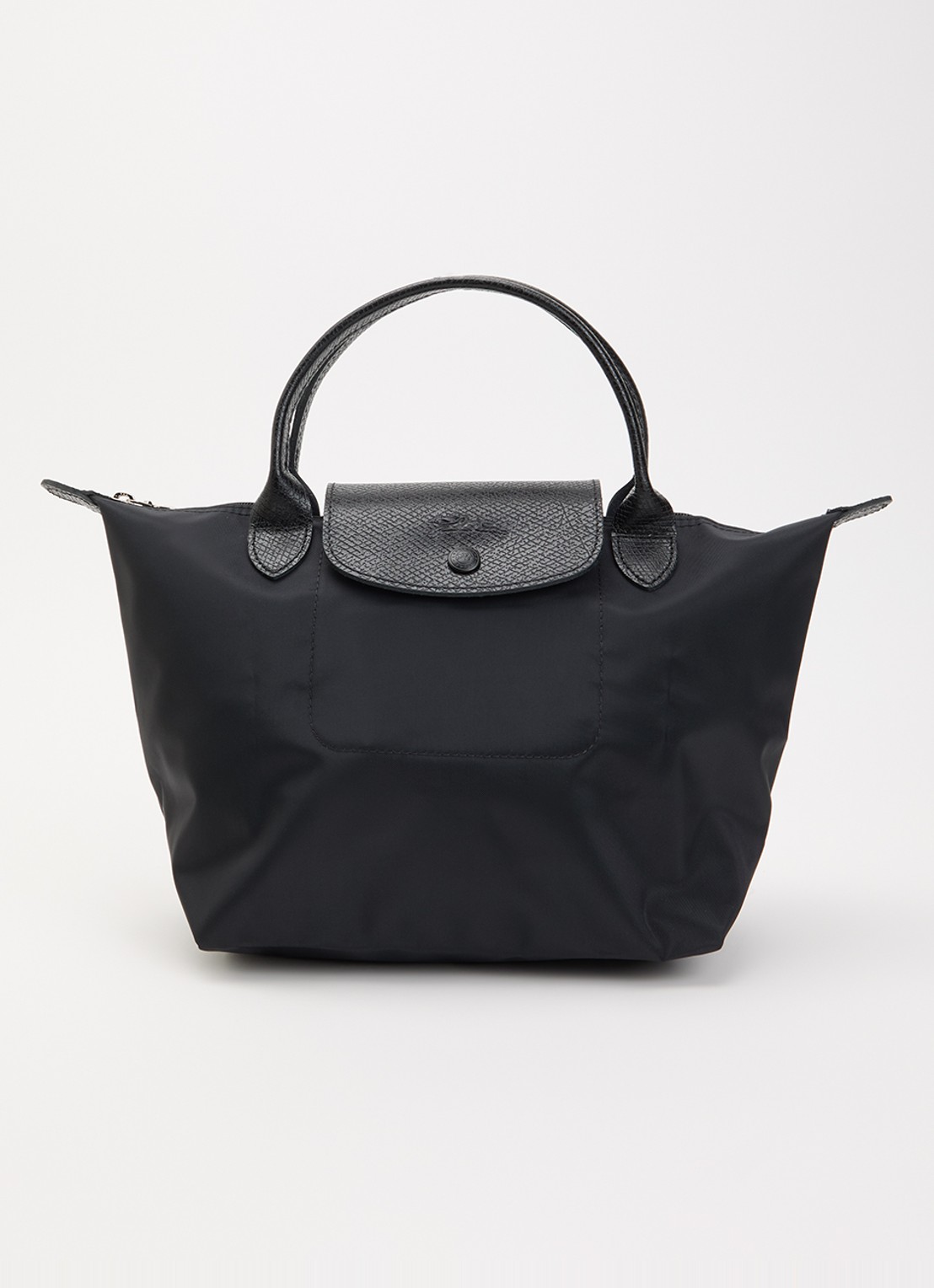 Longchamp Le Pliage One handtas S met leren details - voorkant 6 zwart
