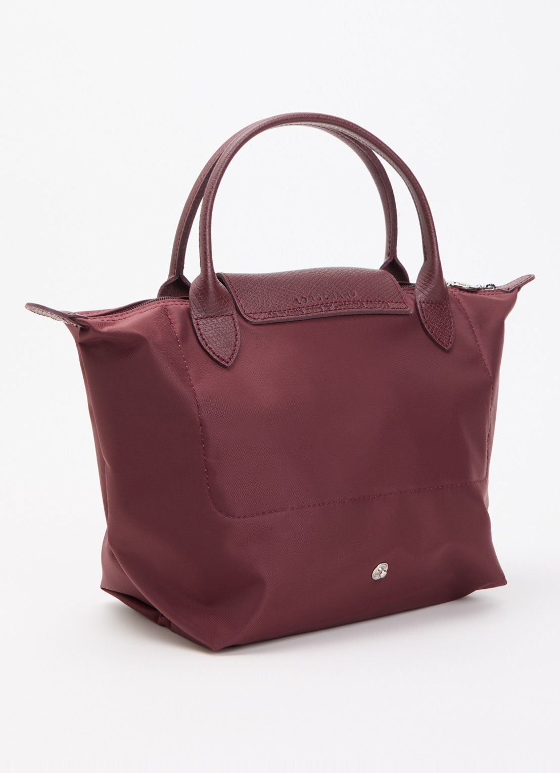 Longchamp Le Pliage One handtas S met leren details - achterkant 7 bordeauxrood