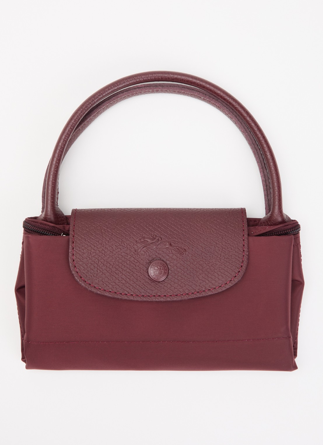 Longchamp Le Pliage One handtas S met leren details - detail 3 bordeauxrood