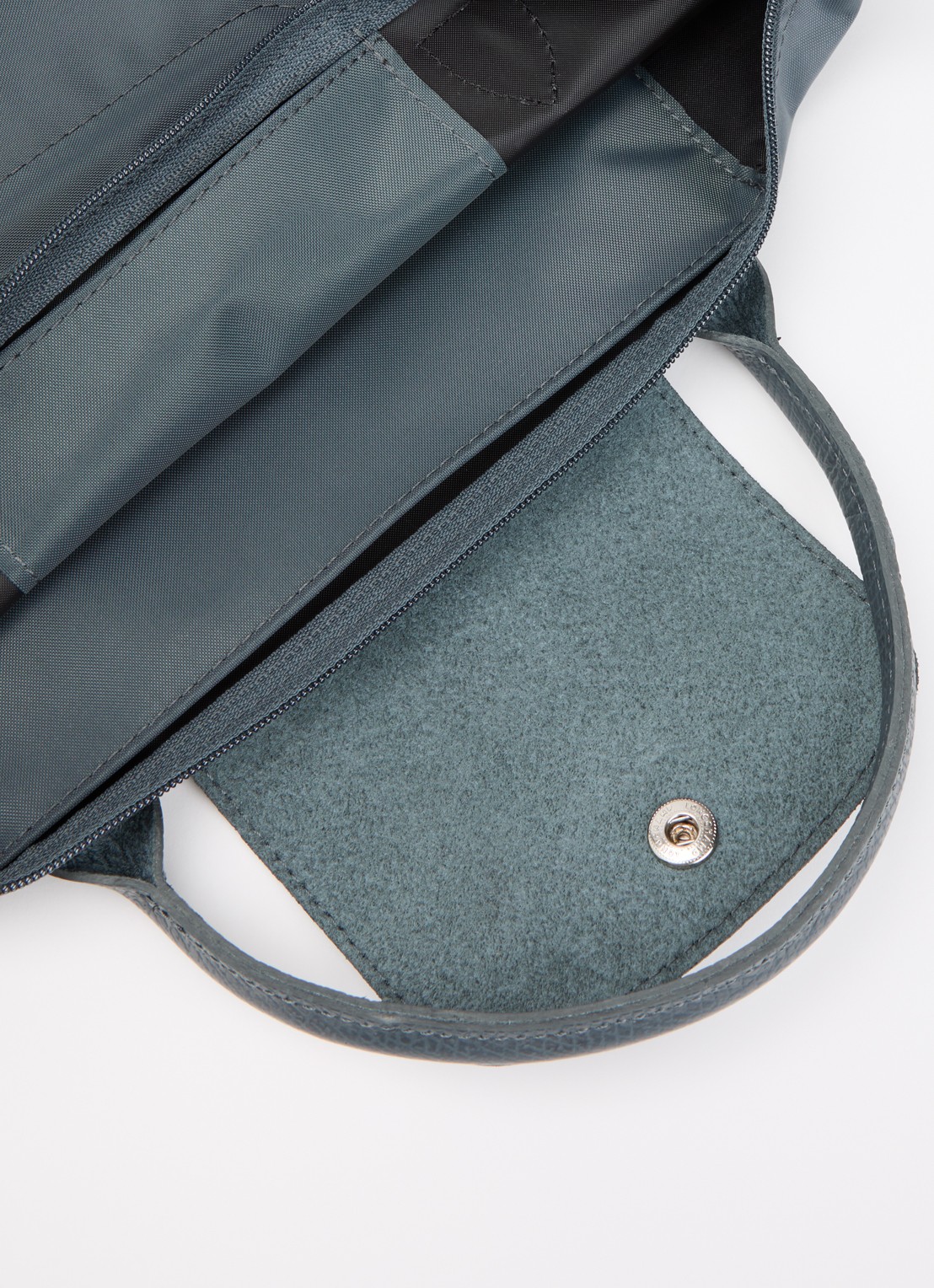 Longchamp Le Pliage One handtas S met leren details - detail antraciet