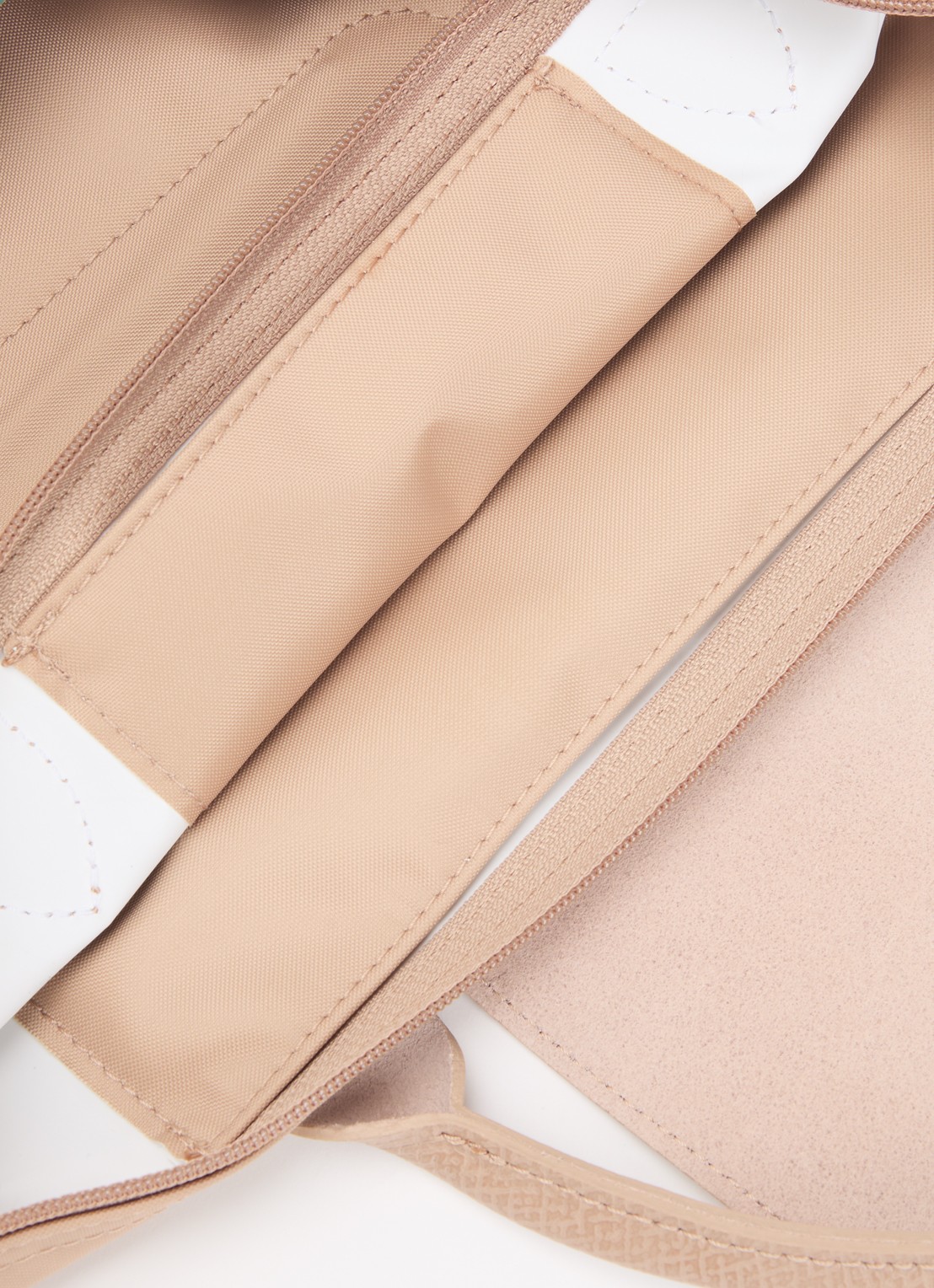 Longchamp Le Pliage One handtas S met leren details - detail beige