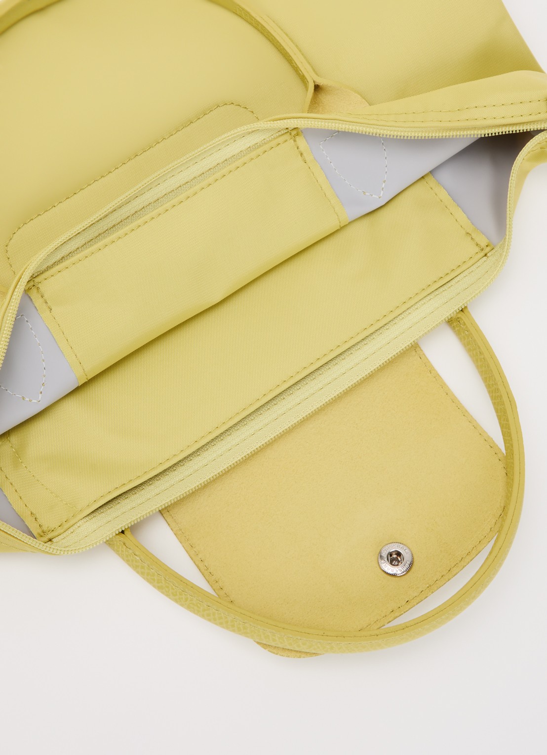 Longchamp Le Pliage One handtas S met leren details - detail 4 lime