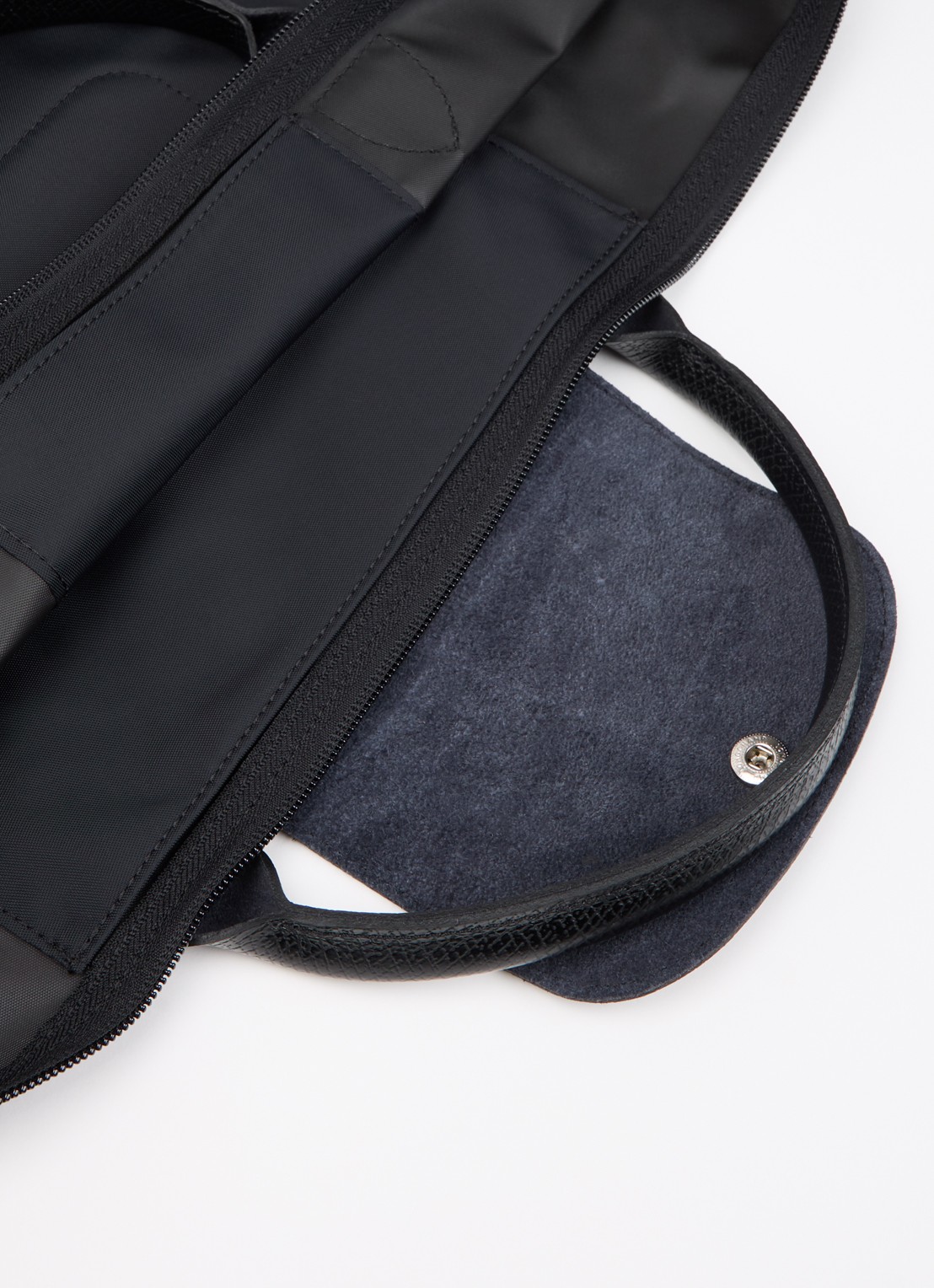 Longchamp Le Pliage One reistas L met leren details - detail 2 zwart