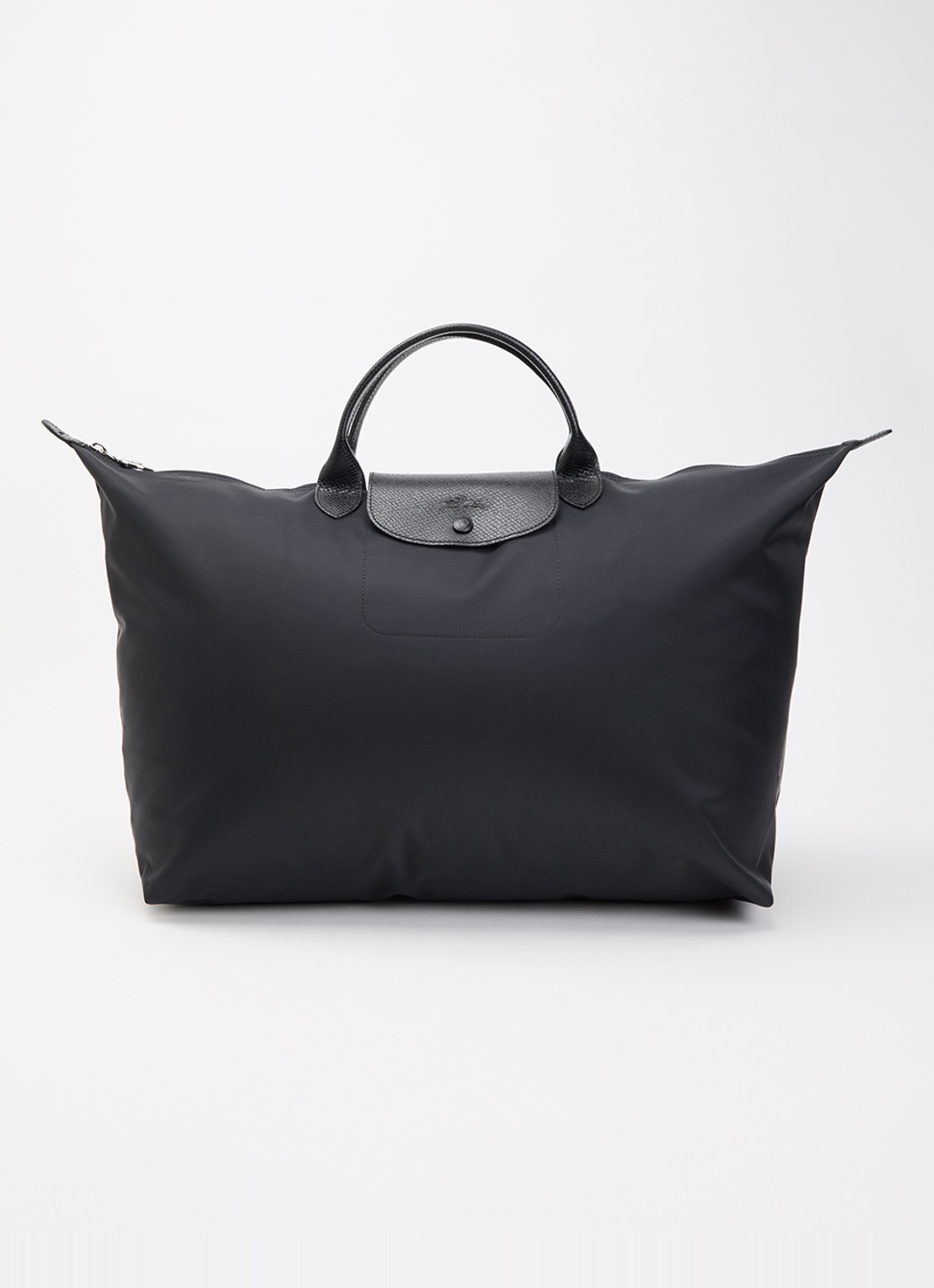 Longchamp Le Pliage One reistas L met leren details - voorkant 6 zwart
