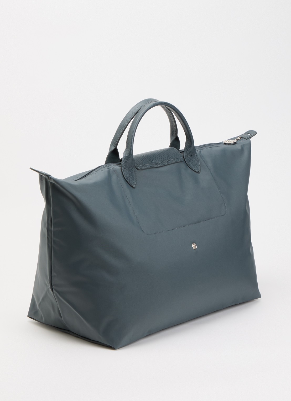 Longchamp Le Pliage One reistas L met leren details - achterkant staalblauw