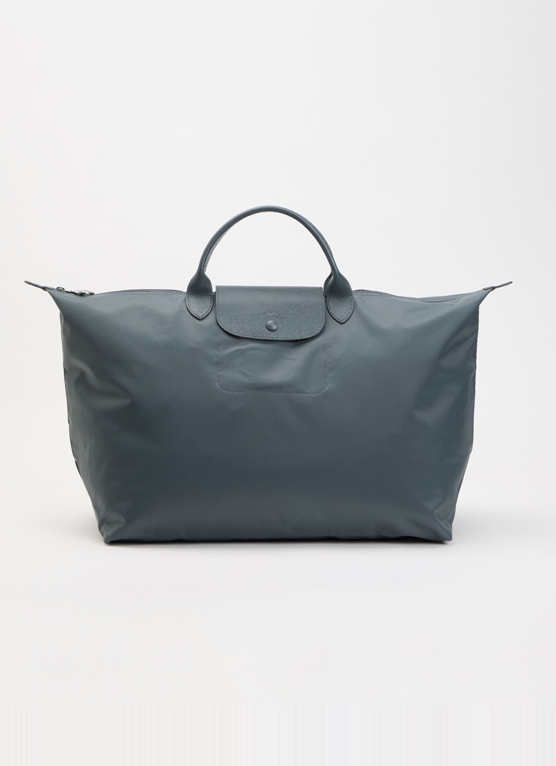 Longchamp Le Pliage One reistas L met leren details - voorkant 2 staalblauw