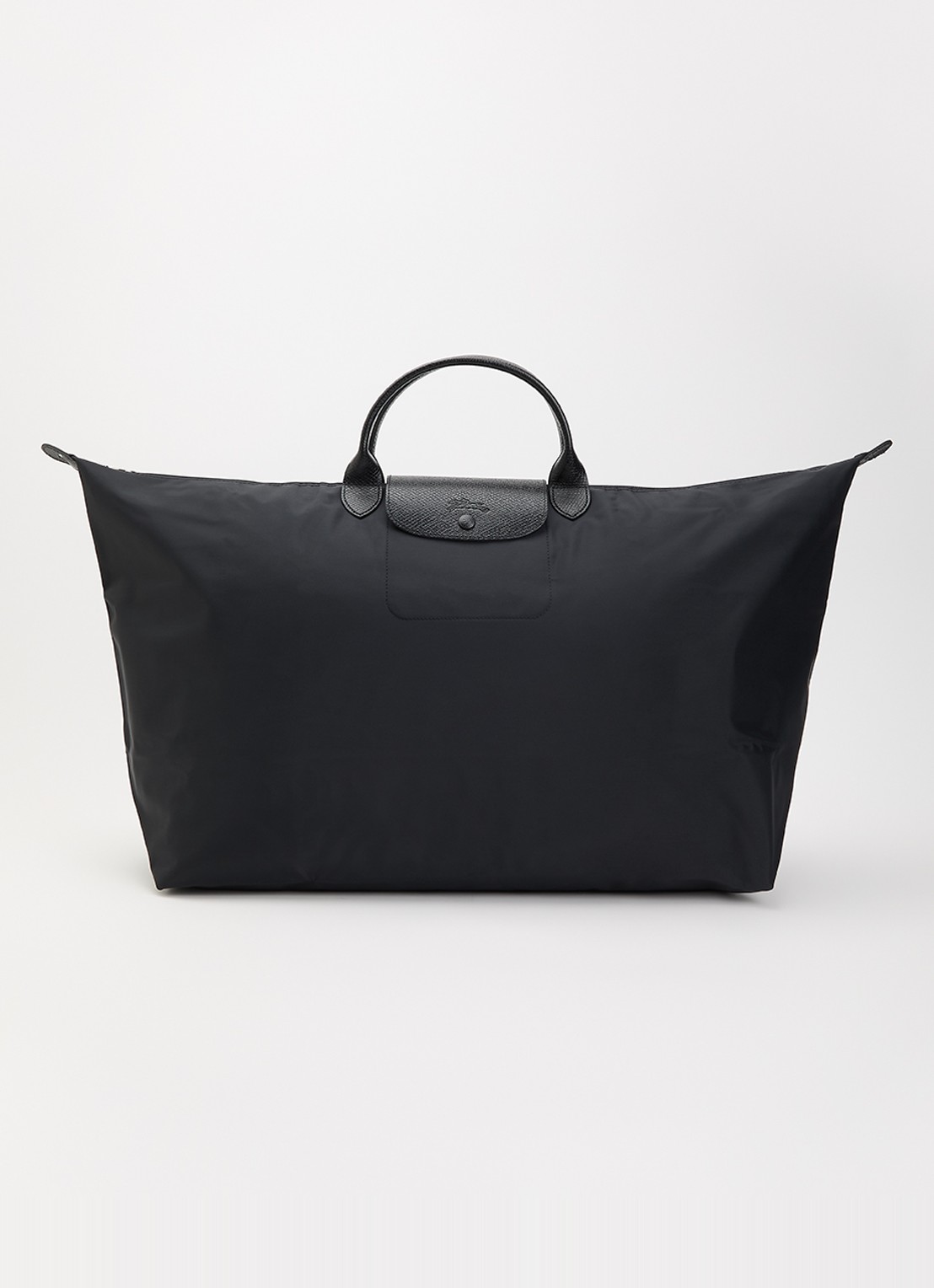 Longchamp Le Pliage One reistas XL met leren details - voorkant 6 zwart