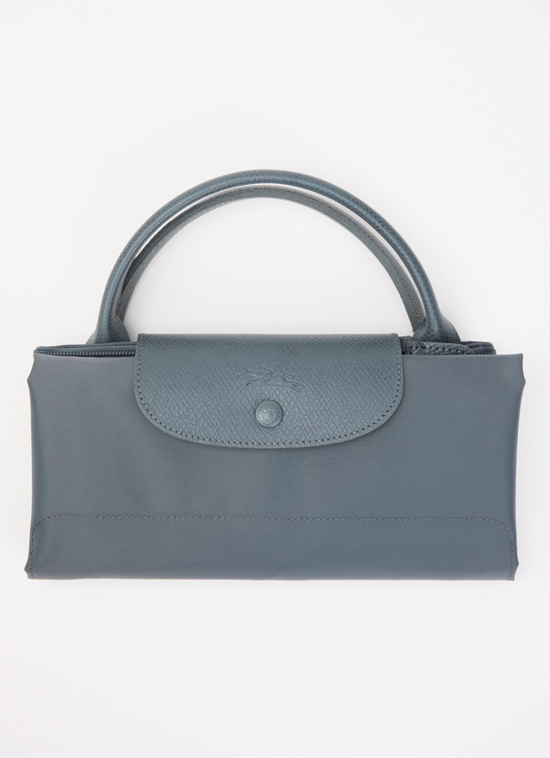 Longchamp Le Pliage One reistas XL met leren details - detail 6 staalblauw