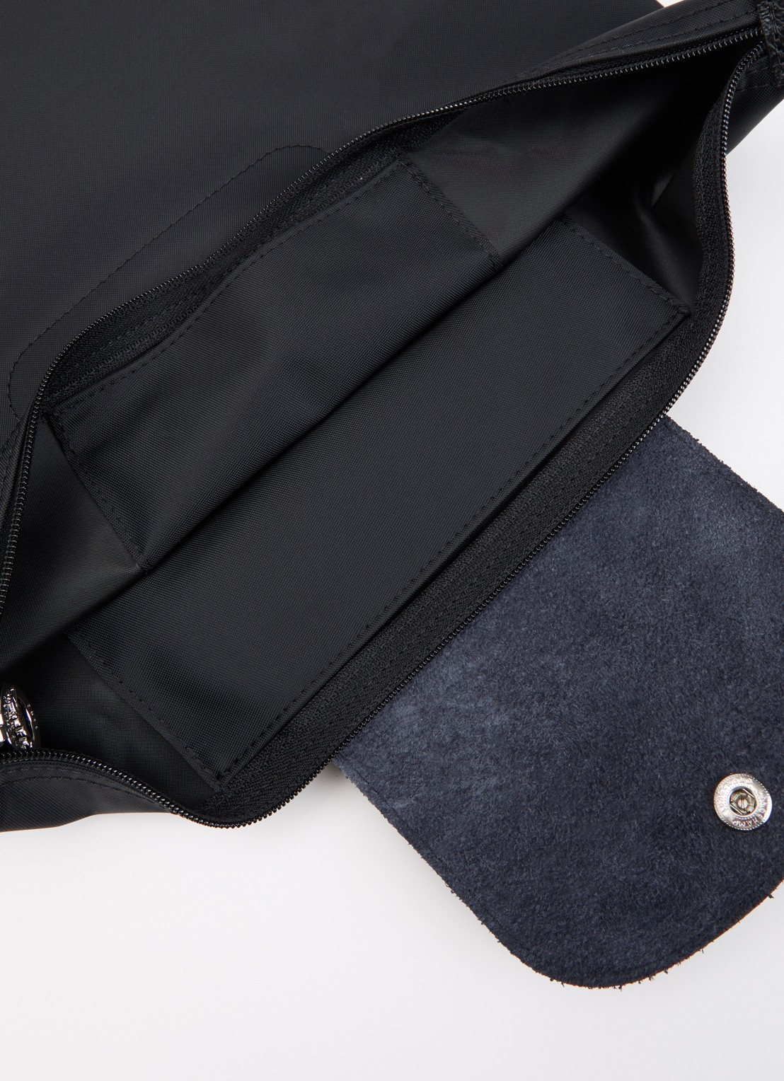 Longchamp Le Pliage One rugzak M met leren details - detail zwart