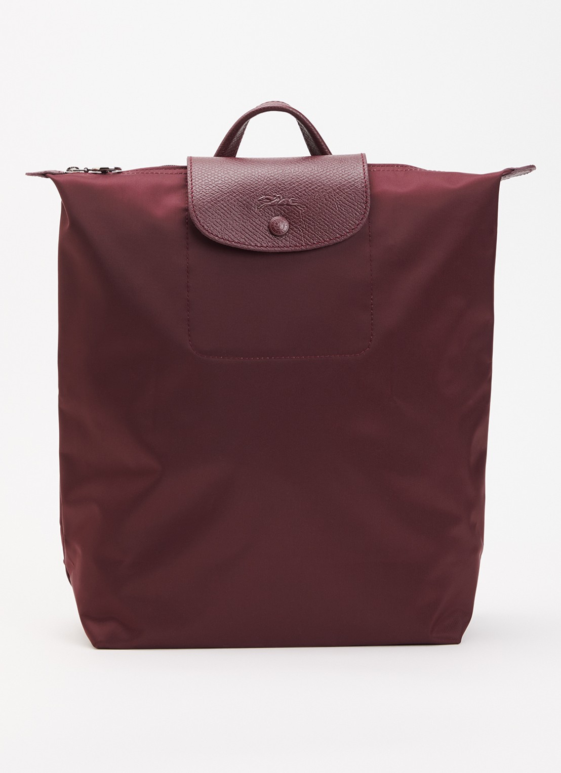 Longchamp Le Pliage One rugzak M met leren details - voorkant 3 aubergine
