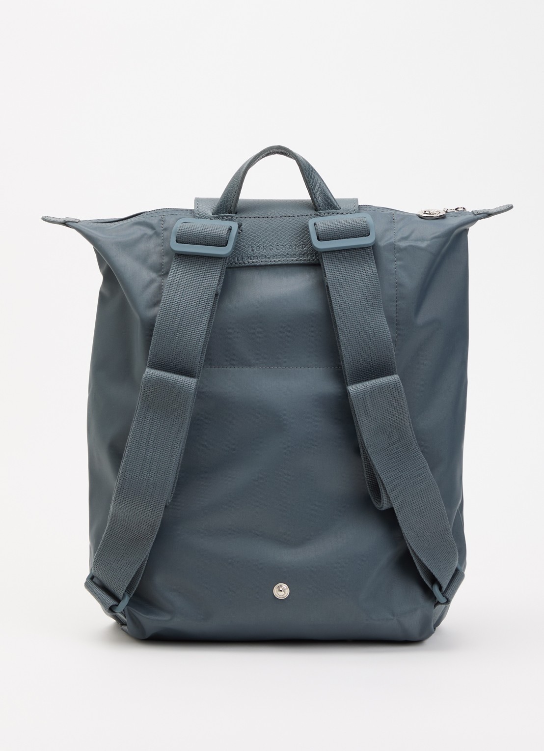 Longchamp Le Pliage One rugzak M met leren details - achterkant staalblauw