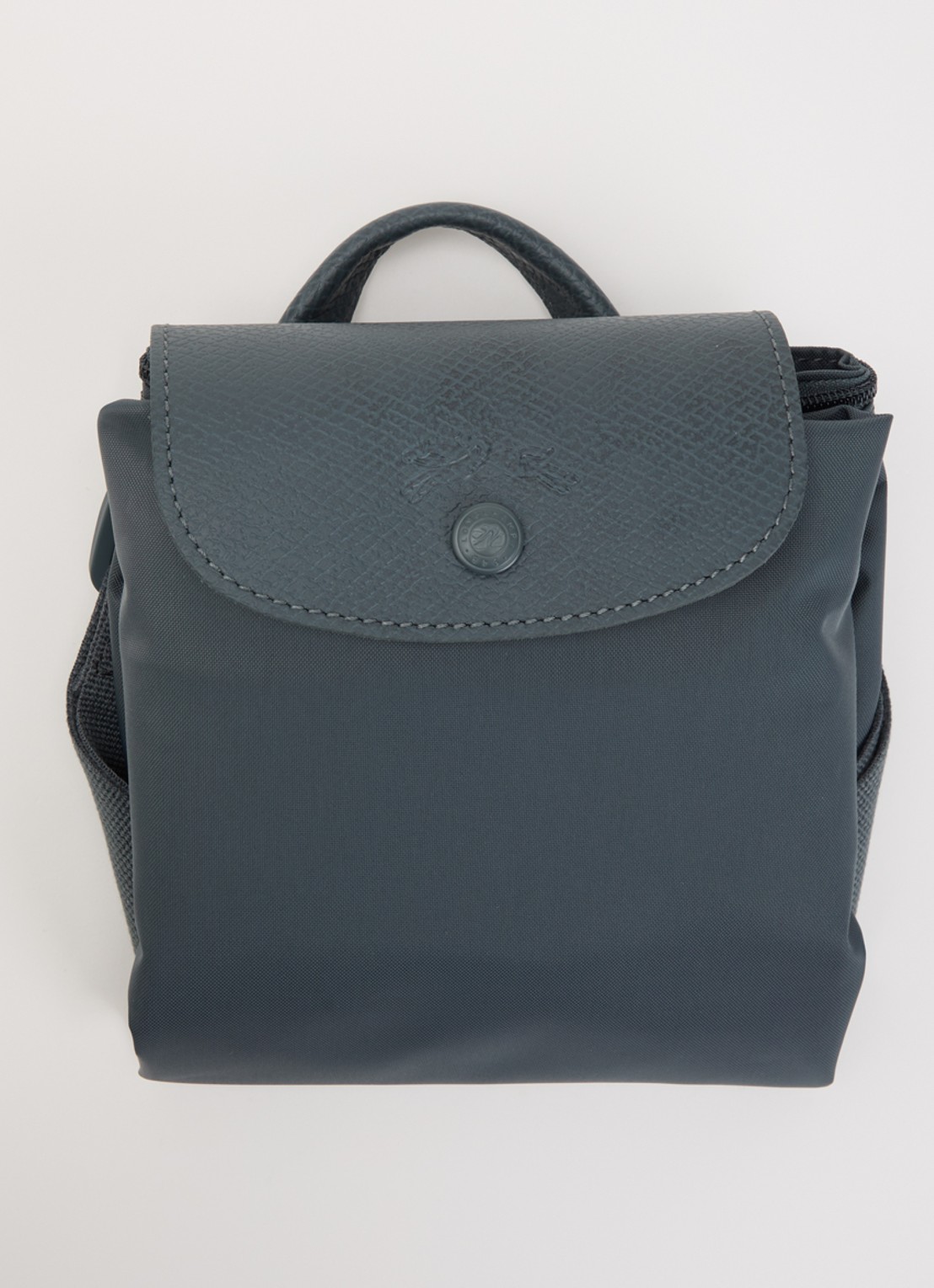 Longchamp Le Pliage One rugzak M met leren details - detail 5 staalblauw