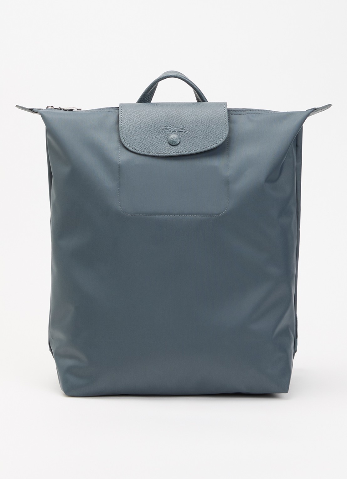 Longchamp Le Pliage One rugzak M met leren details - voorkant 2 staalblauw