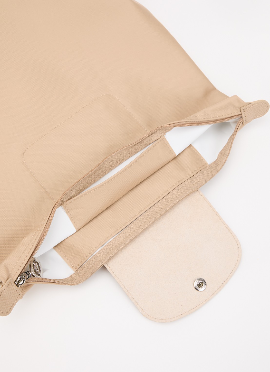 Longchamp Le Pliage One rugzak M met leren details - detail 4 camel