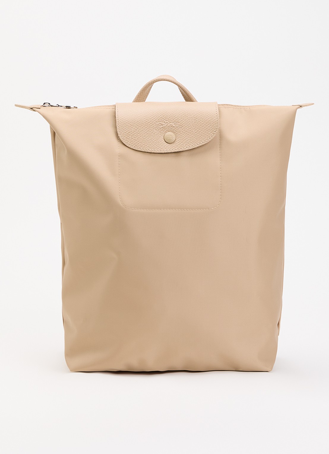 Longchamp Le Pliage One rugzak M met leren details - voorkant camel