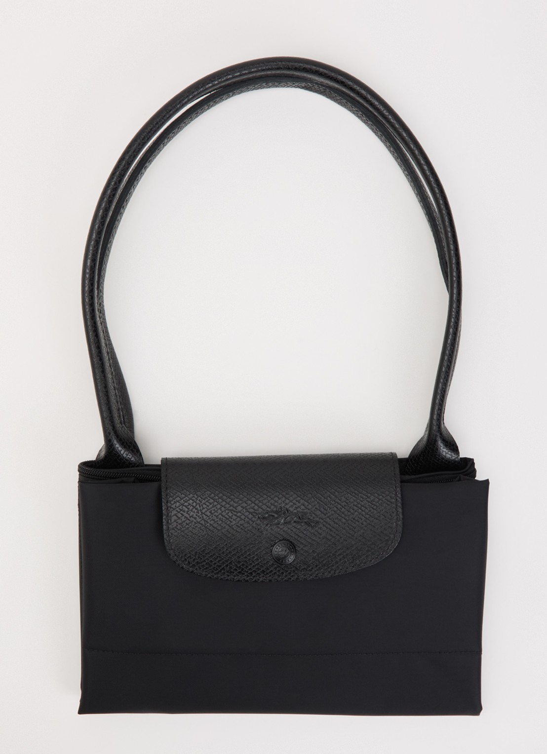 Longchamp Le Pliage One schoudertas L met leren details - detail 6 zwart