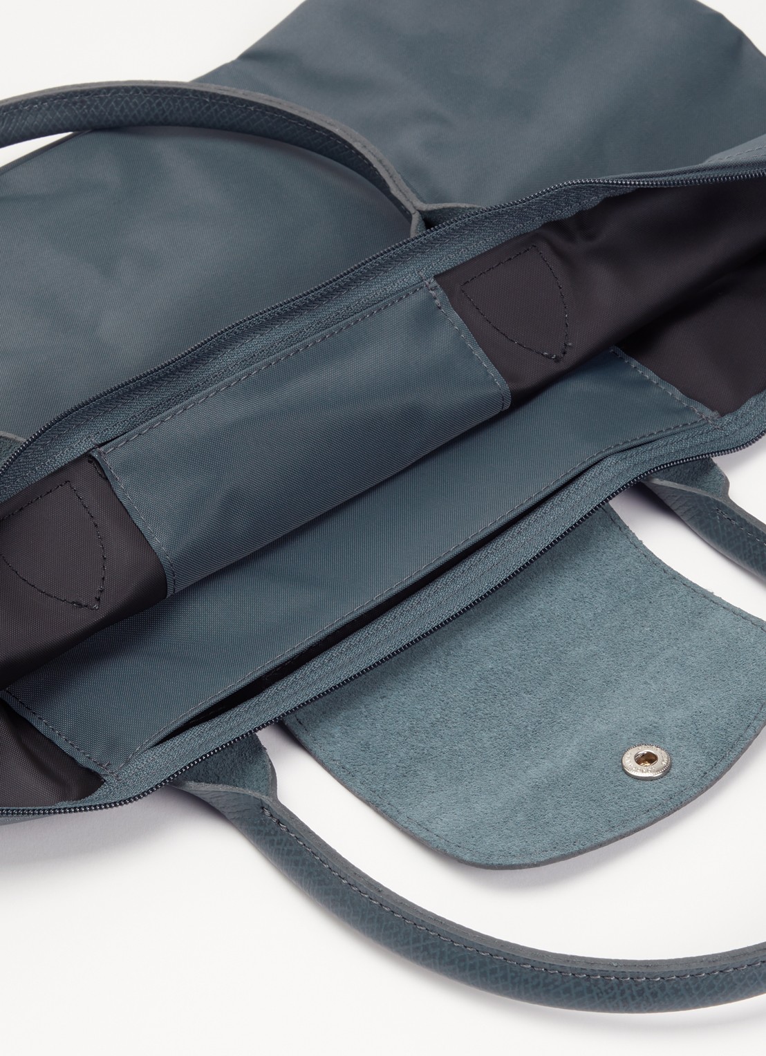 Longchamp Le Pliage One schoudertas L met leren details - detail antraciet