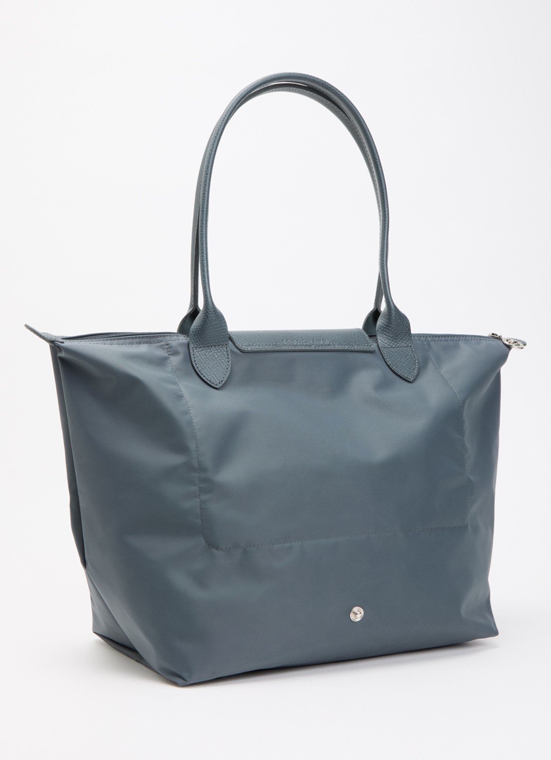 Longchamp Le Pliage One schoudertas L met leren details - achterkant 7 antraciet