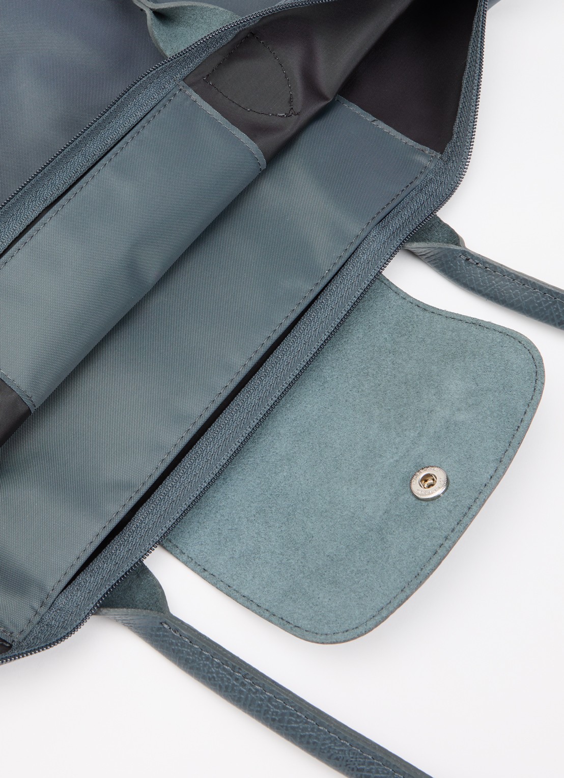 Longchamp Le Pliage One schoudertas L met leren details - detail antraciet