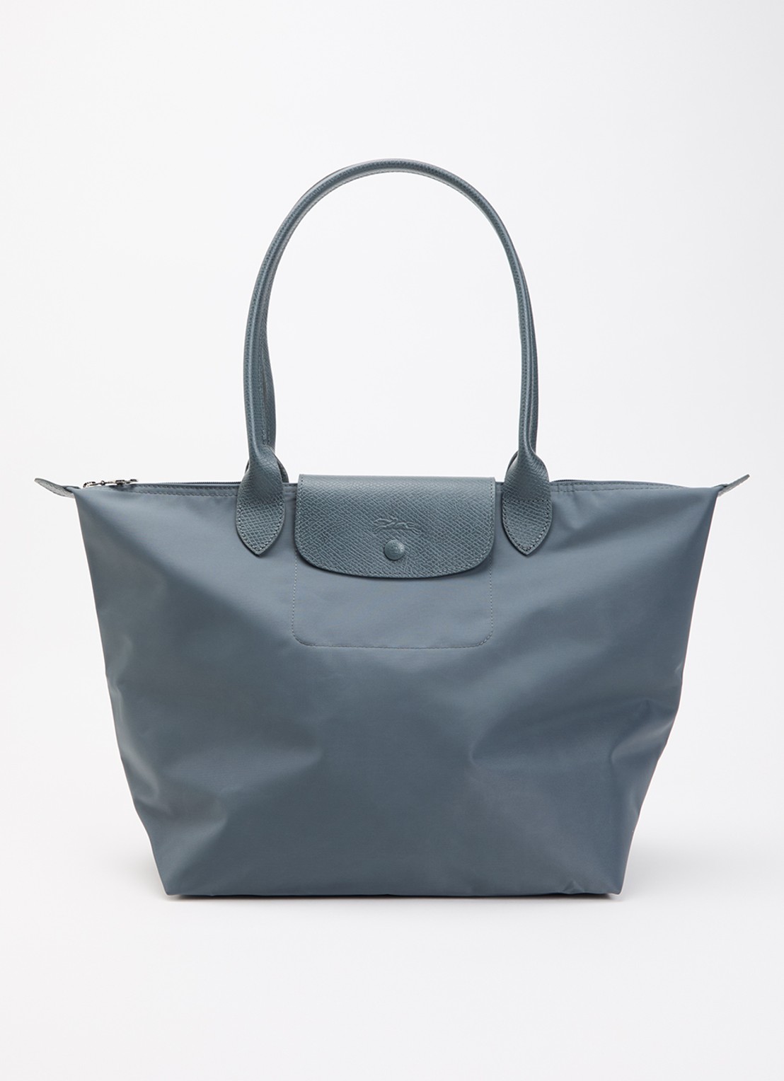 Longchamp Le Pliage One schoudertas L met leren details - voorkant 5 antraciet