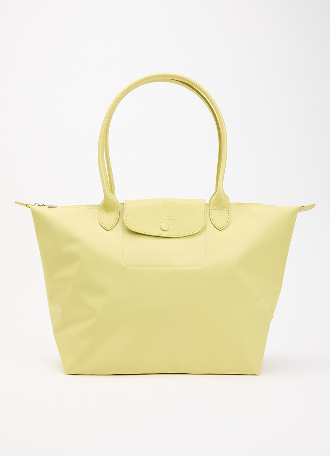 Longchamp Le Pliage One schoudertas L met leren details - voorkant 2 lime