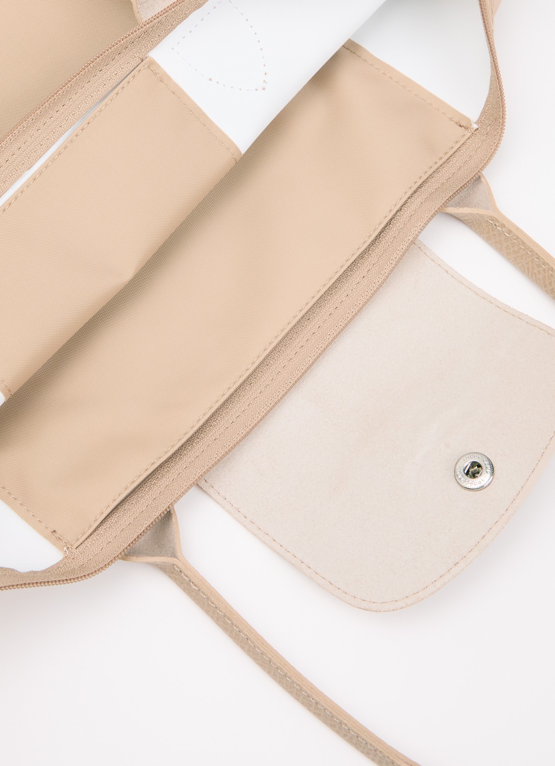 Longchamp Le pliage One schoudertas M met details van leer - detail beige