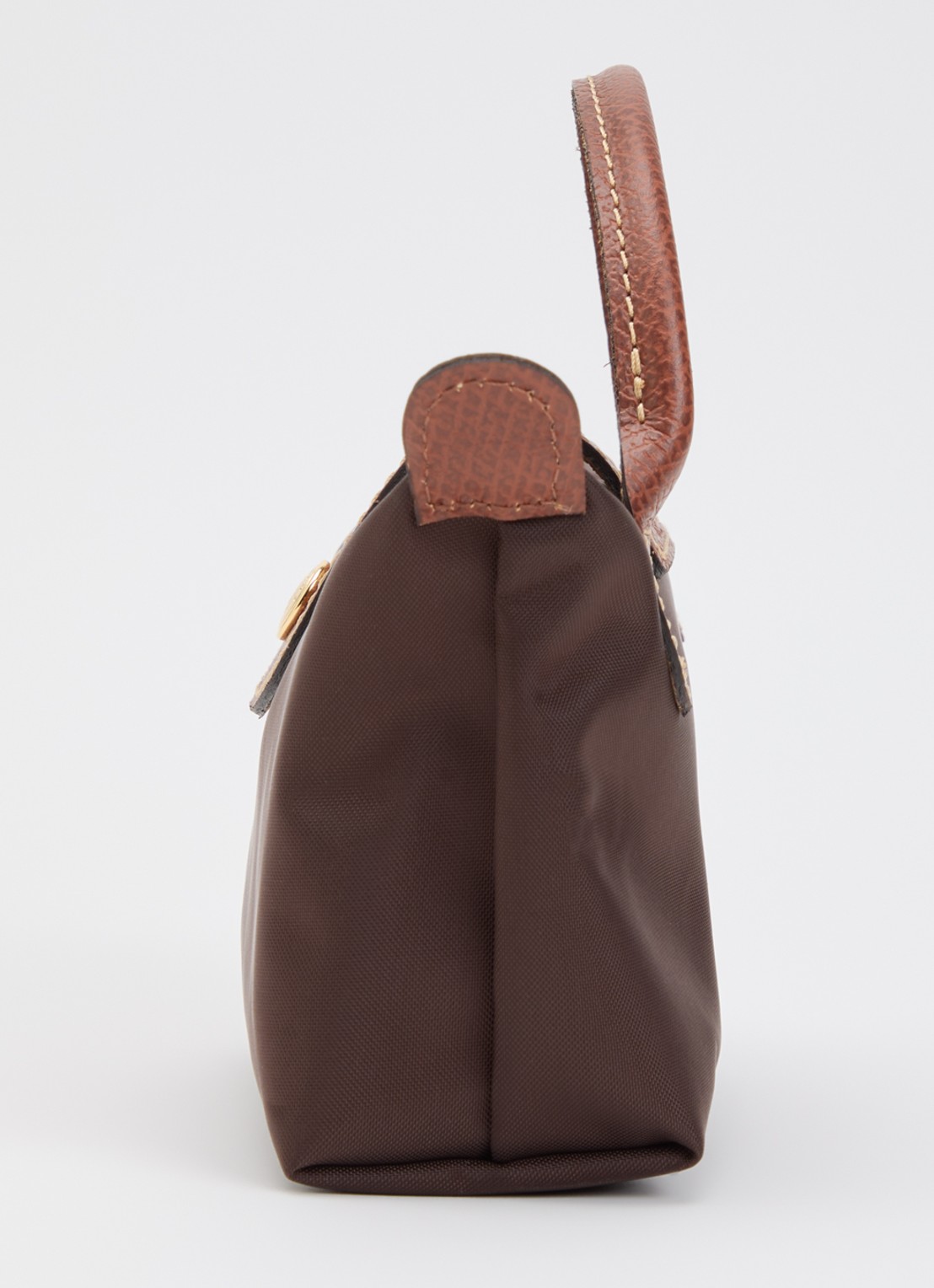 Longchamp Le Pliage Orginal handtas met leren details - detail 3 donkerbruin