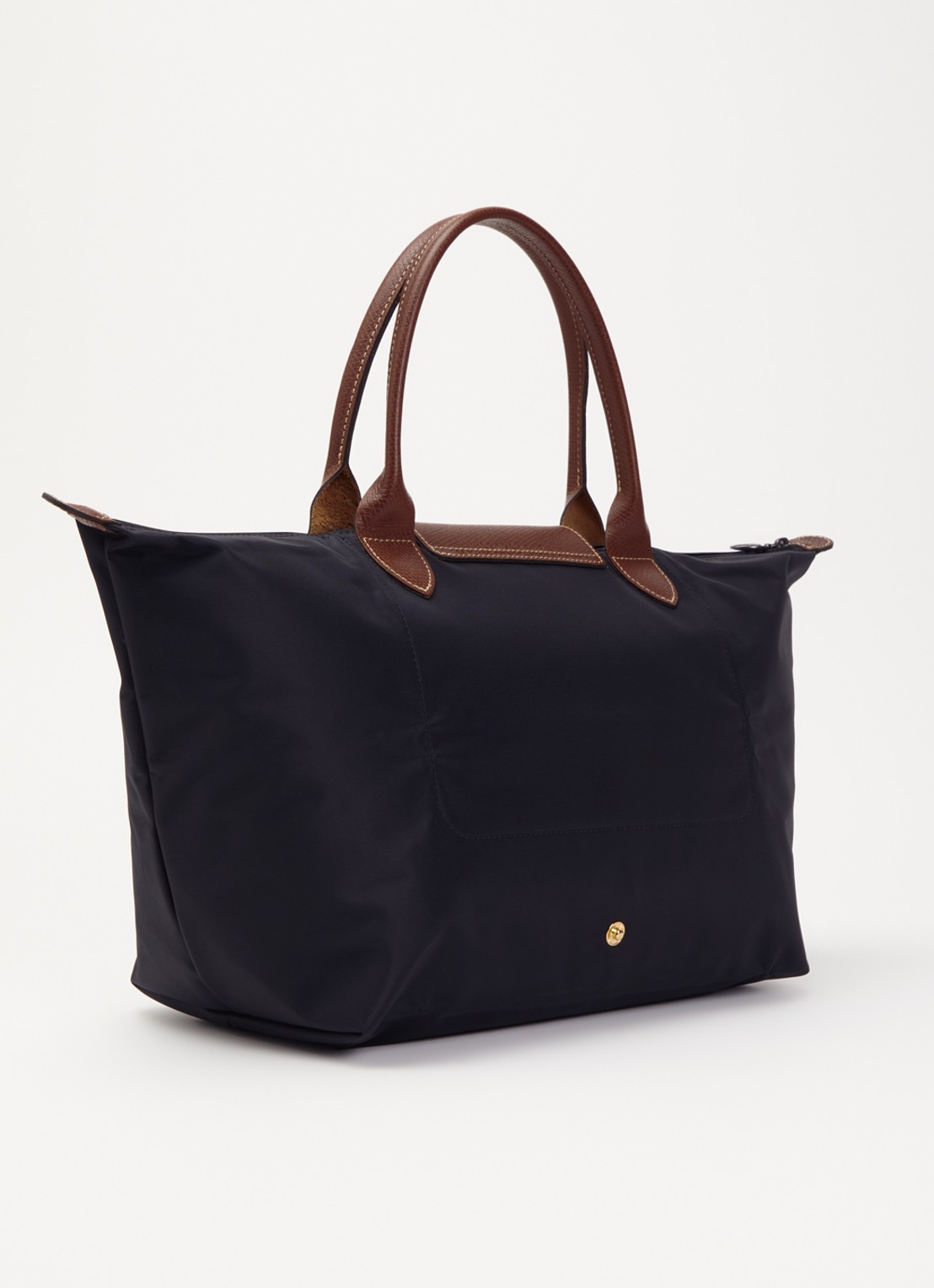 Longchamp Le Pliage Original handtas L met leren details - achterkant 5 zwart