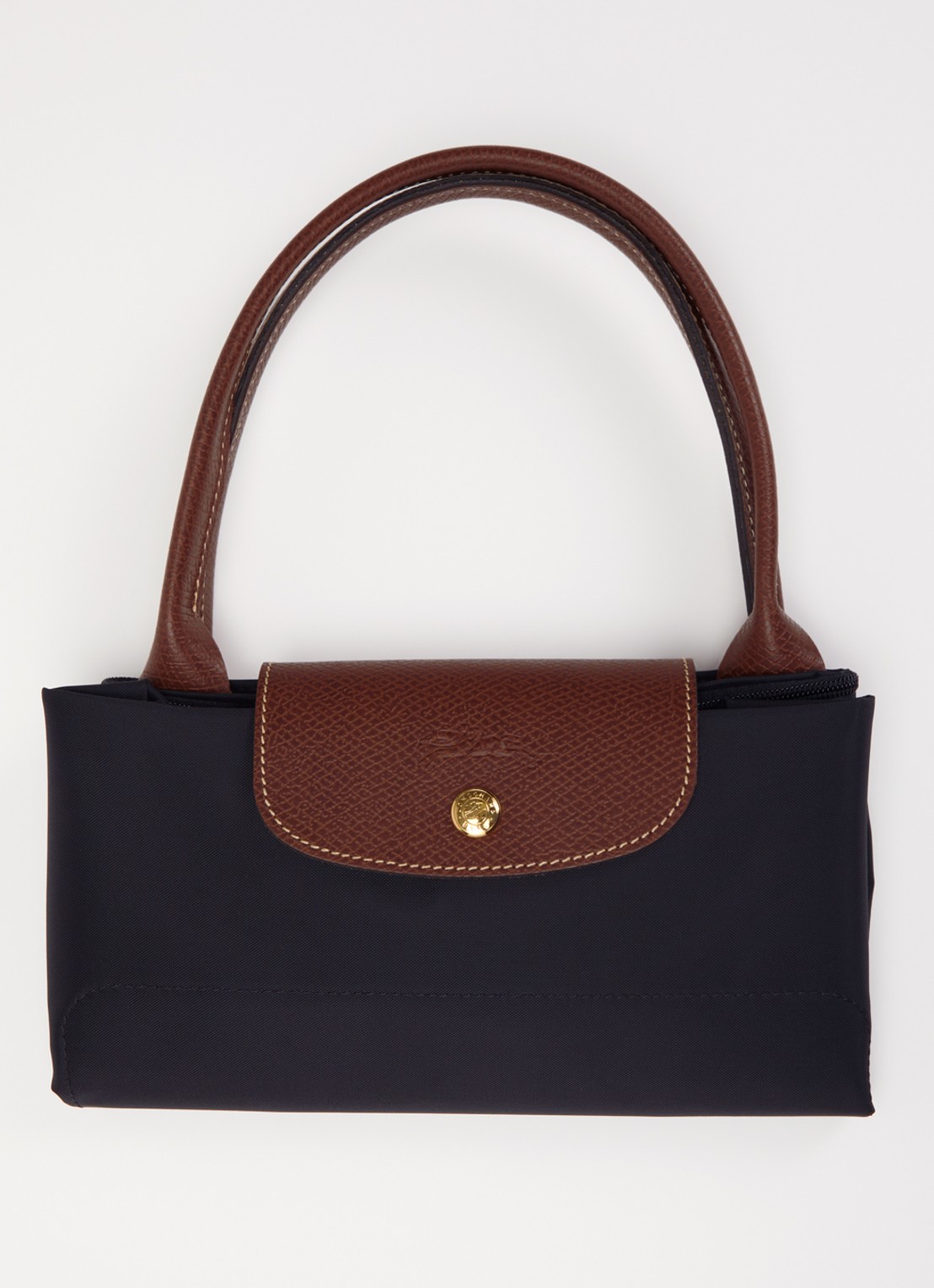 Longchamp Le Pliage Original handtas L met leren details - detail 3 zwart
