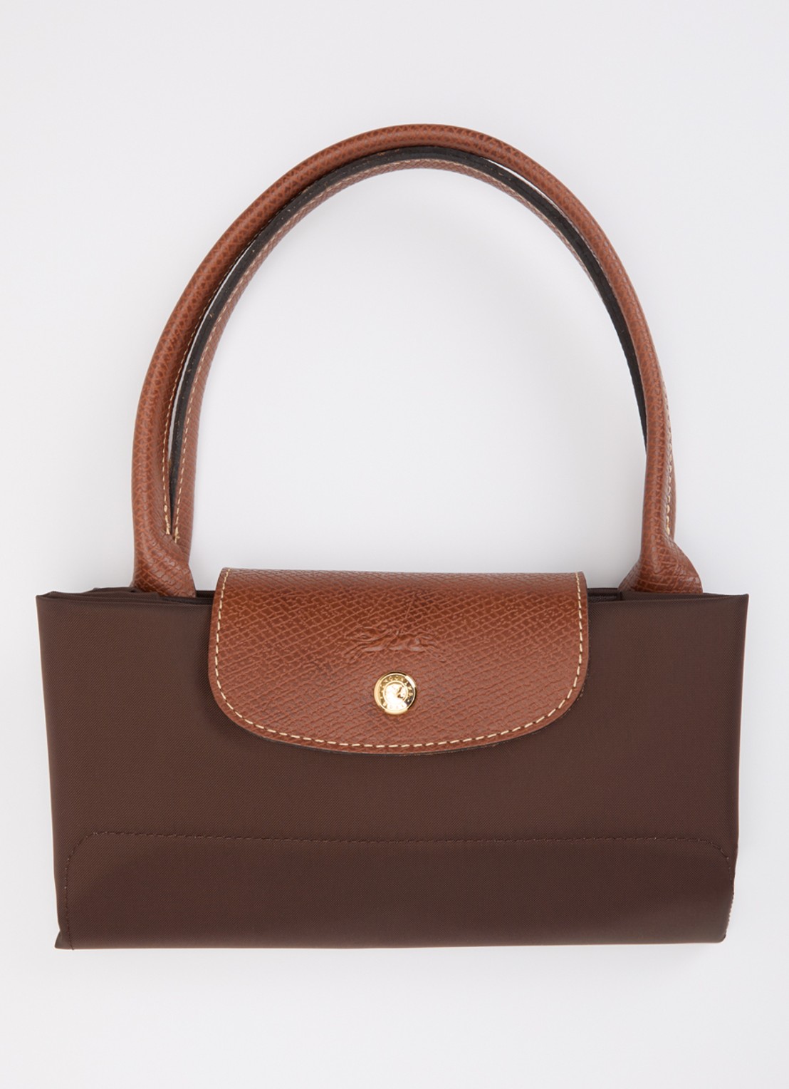Longchamp Le Pliage Original handtas L met leren details - detail 3 donkerbruin