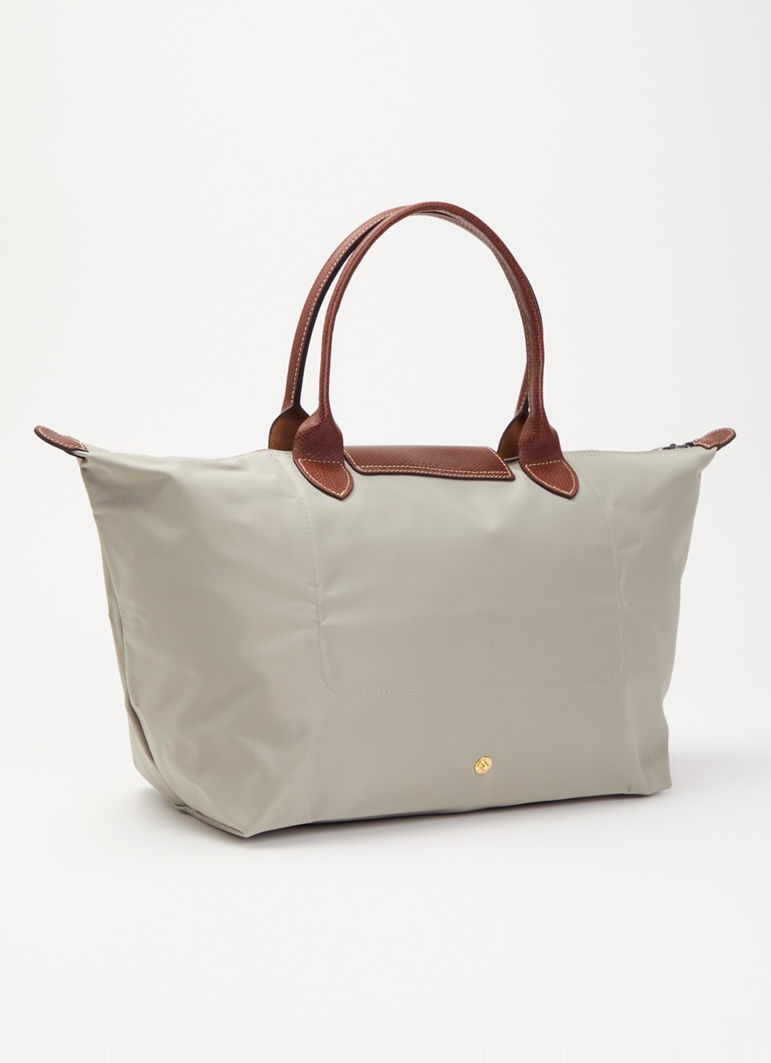 Longchamp Le Pliage Original handtas L met leren details - achterkant taupe